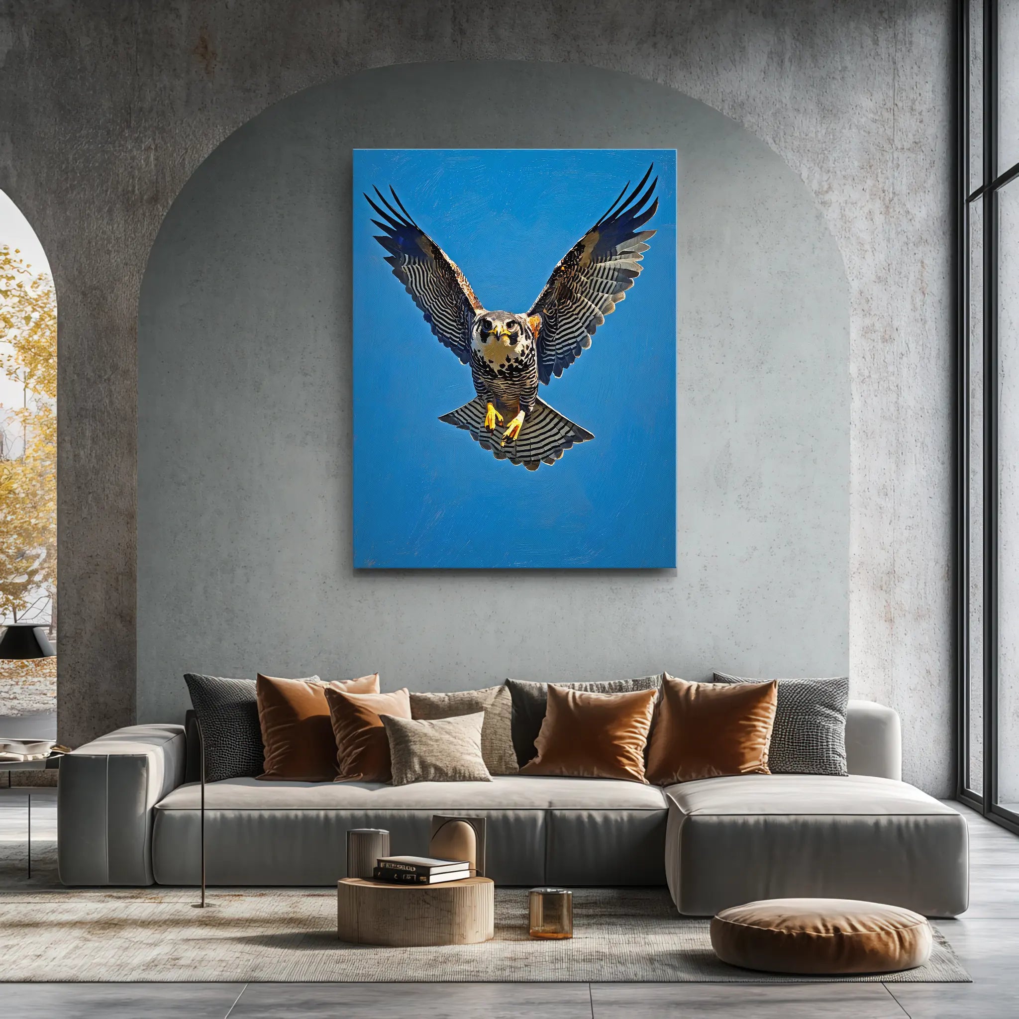 Falcon Spreading Wings Descending Giclée Print 454012 Visual Wall Art AR3:4V-AR4:5V Giclée Print