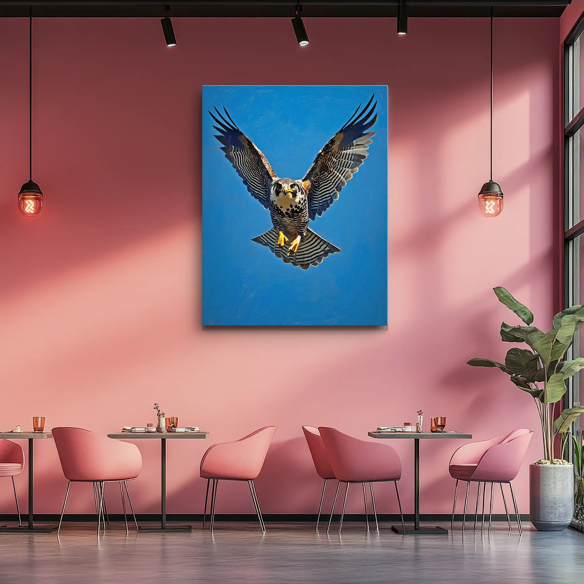Falcon Spreading Wings Descending Giclée Print 454012 Visual Wall Art AR3:4V-AR4:5V Giclée Print