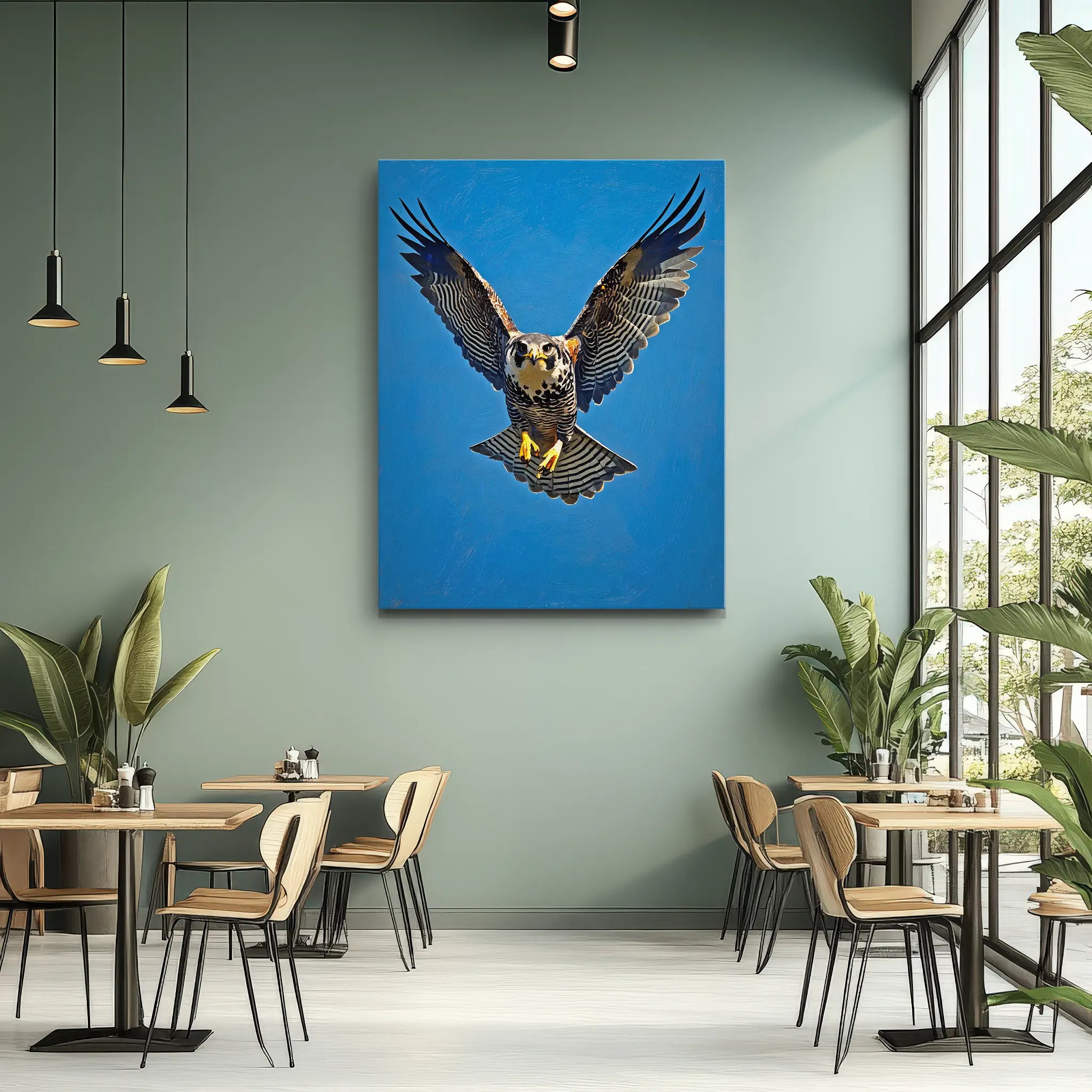 Falcon Spreading Wings Descending Giclée Print 454012 Visual Wall Art AR3:4V-AR4:5V Giclée Print