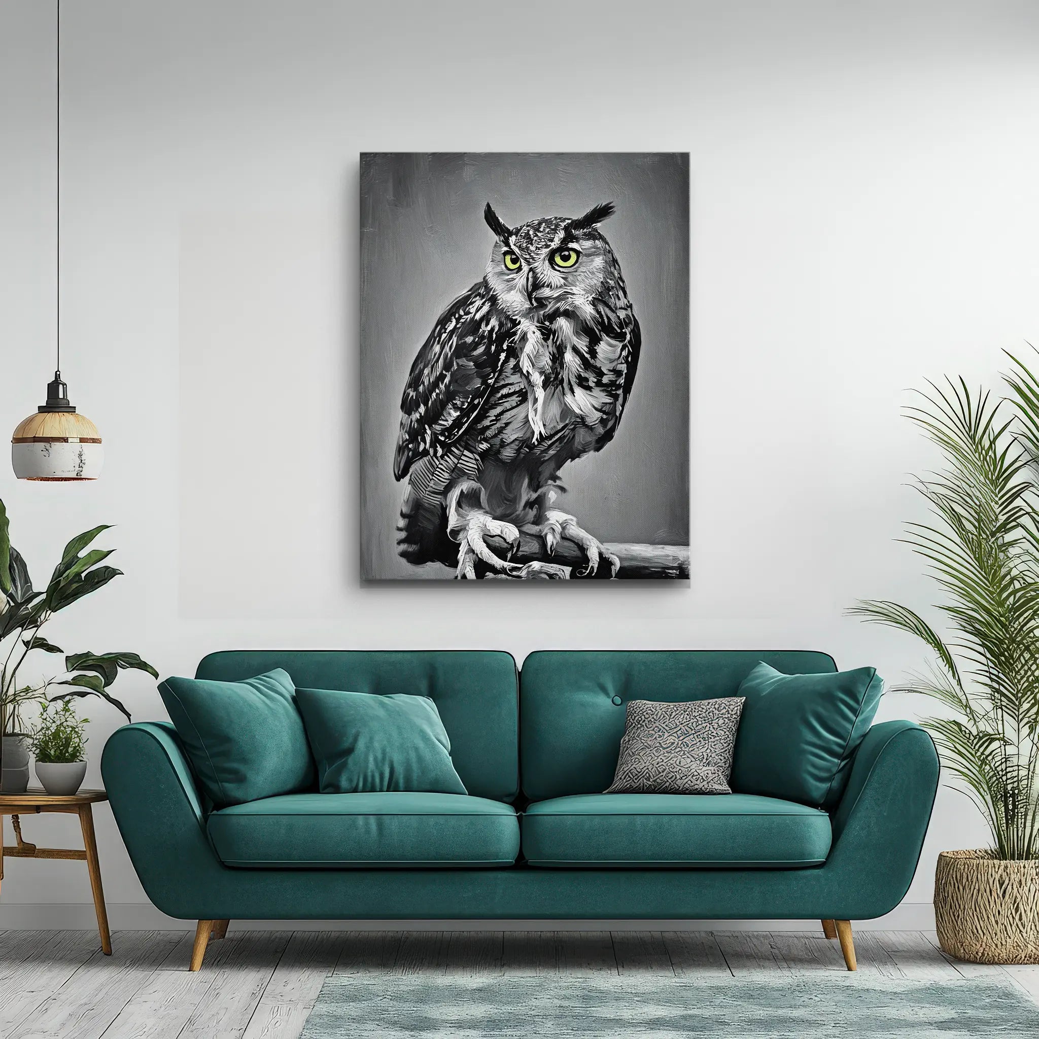 Feathered Wisdom Owl Perched Giclée Print 454618 Visual Wall Art AR3:4V-AR4:5V Giclée Print