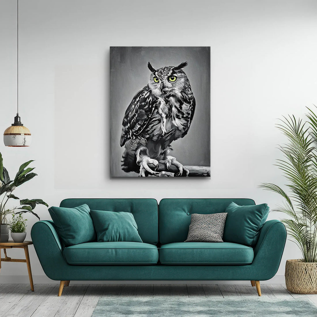 Feathered Wisdom Owl Perched Giclée Print 454618 Visual Wall Art AR3:4V-AR4:5V Giclée Print