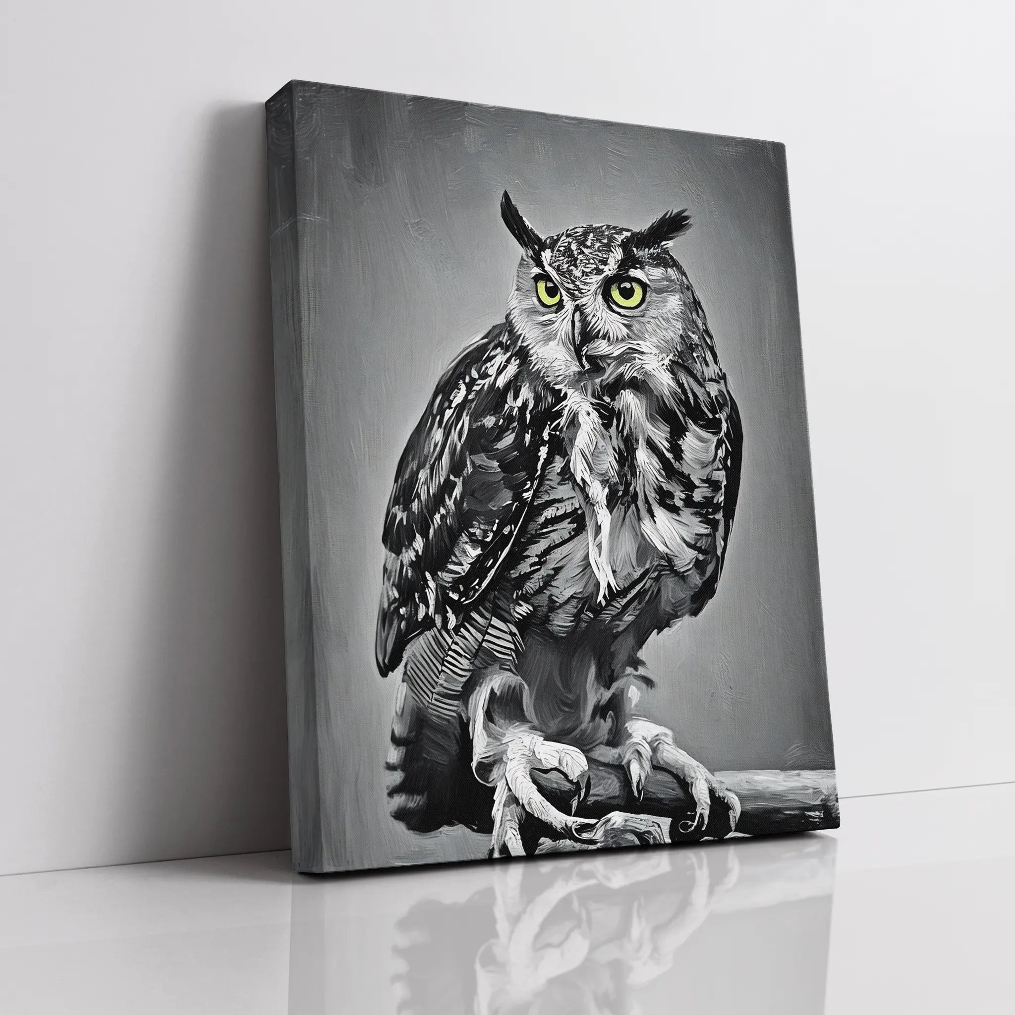Feathered Wisdom Owl Perched Giclée Print 454618 Visual Wall Art AR3:4V-AR4:5V Giclée Print