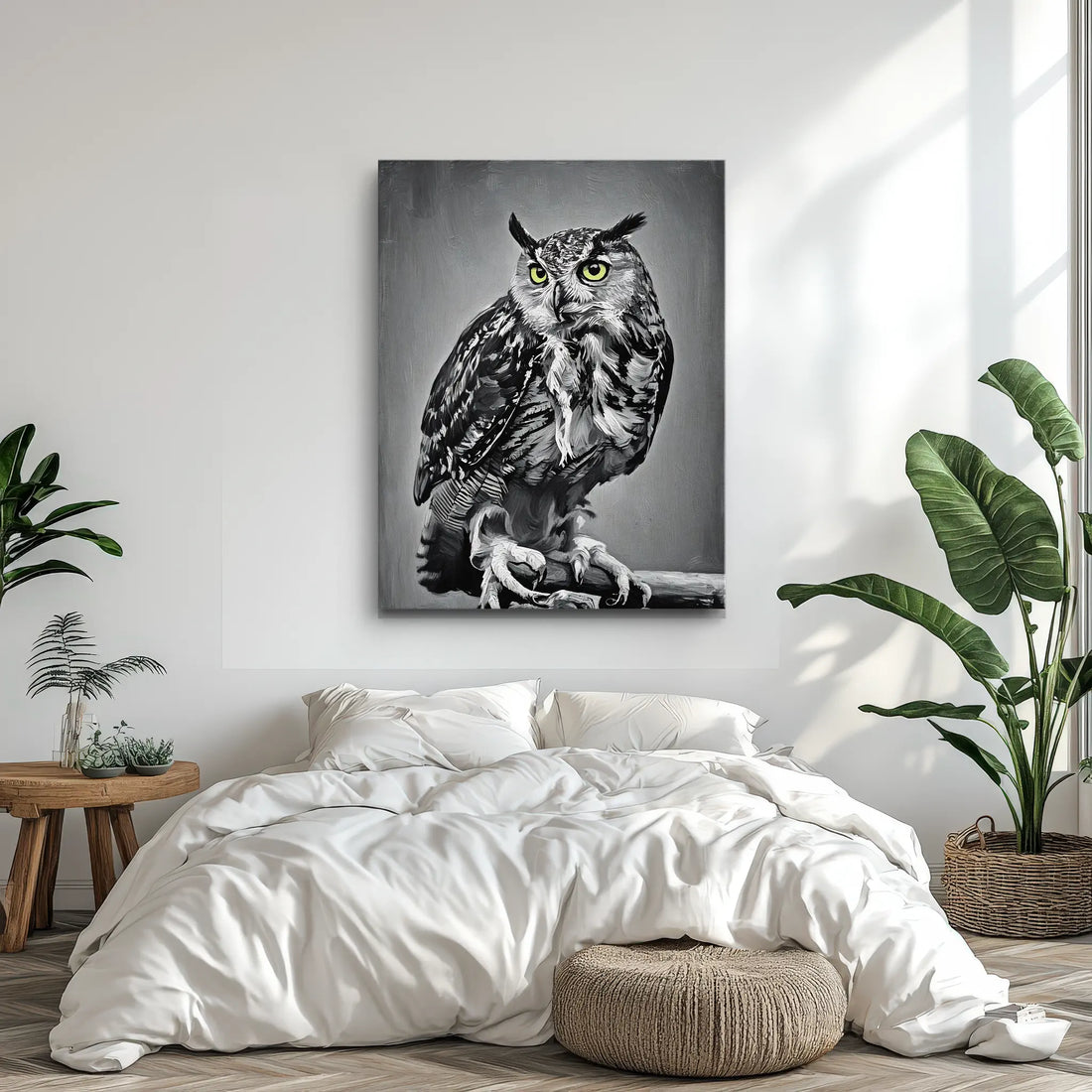 Feathered Wisdom Owl Perched Giclée Print 454618 Visual Wall Art AR3:4V-AR4:5V Giclée Print