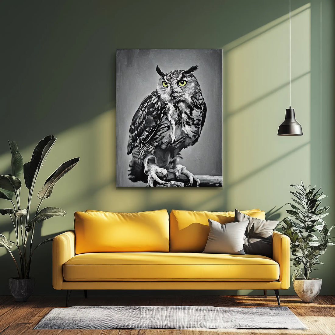 Feathered Wisdom Owl Perched Giclée Print 454618 Visual Wall Art AR3:4V-AR4:5V Giclée Print