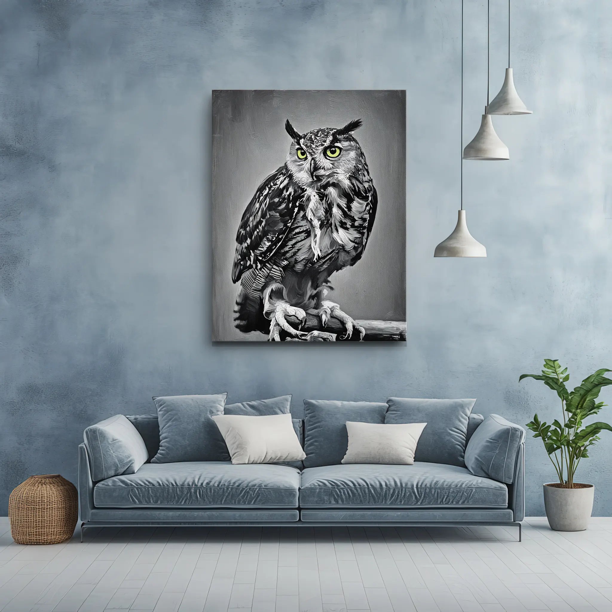 Feathered Wisdom Owl Perched Giclée Print 454618 Visual Wall Art AR3:4V-AR4:5V Giclée Print