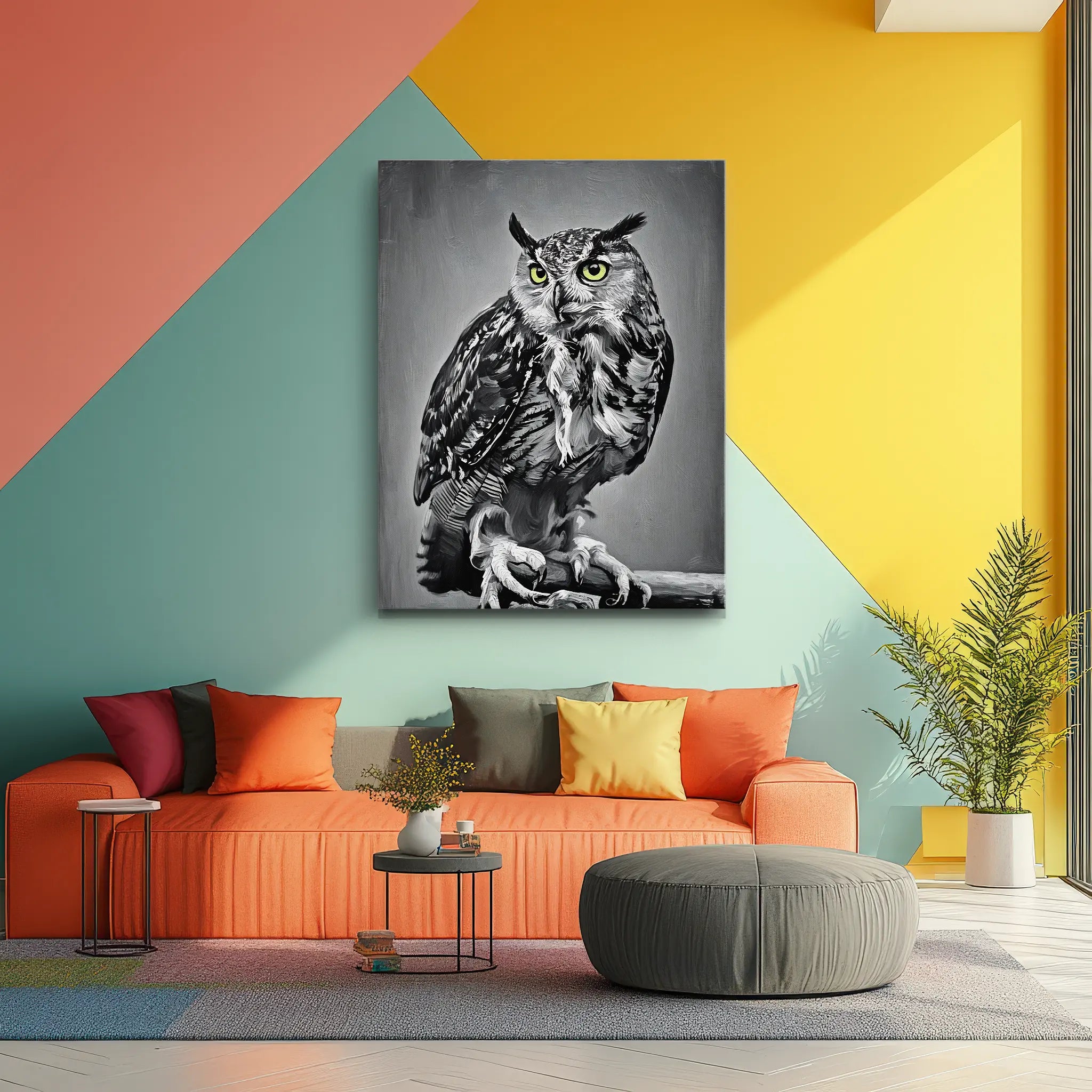 Feathered Wisdom Owl Perched Giclée Print 454618 Visual Wall Art AR3:4V-AR4:5V Giclée Print