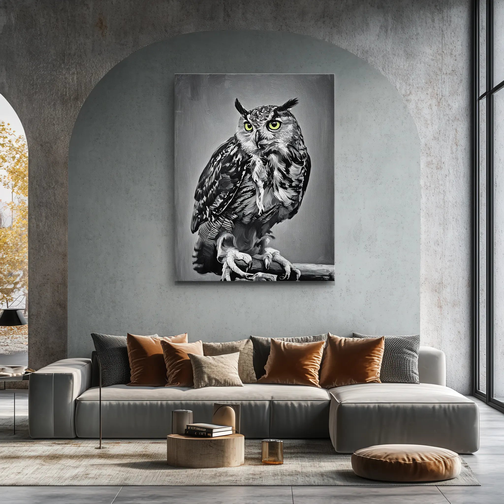 Feathered Wisdom Owl Perched Giclée Print 454618 Visual Wall Art AR3:4V-AR4:5V Giclée Print