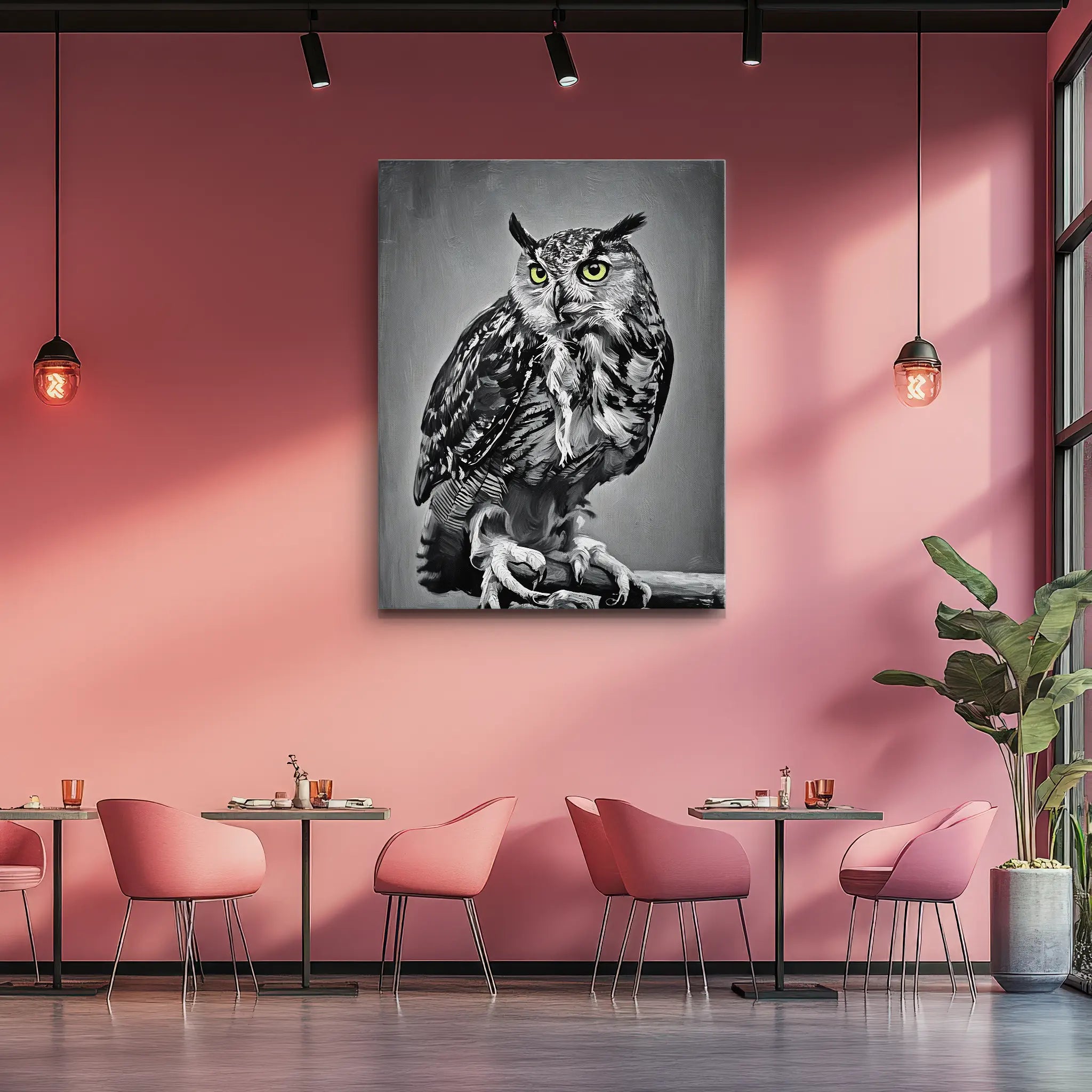 Feathered Wisdom Owl Perched Giclée Print 454618 Visual Wall Art AR3:4V-AR4:5V Giclée Print