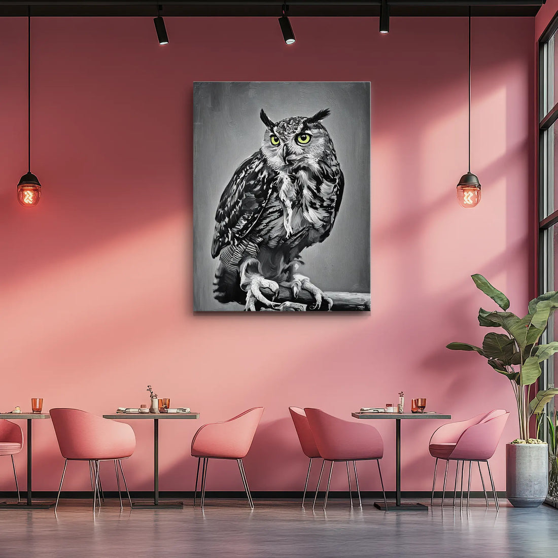 Feathered Wisdom Owl Perched Giclée Print 454618 Visual Wall Art AR3:4V-AR4:5V Giclée Print