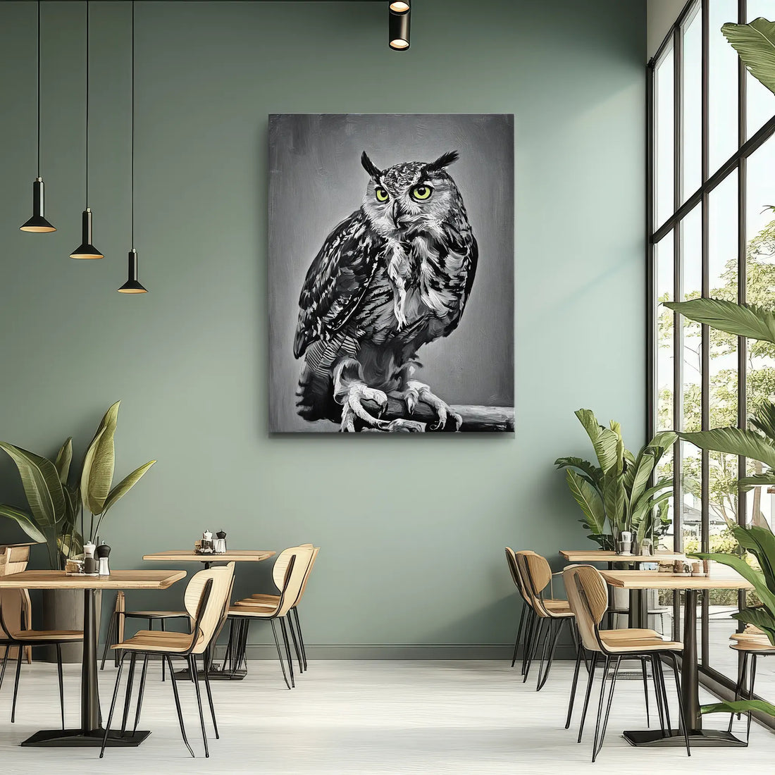 Feathered Wisdom Owl Perched Giclée Print 454618 Visual Wall Art AR3:4V-AR4:5V Giclée Print
