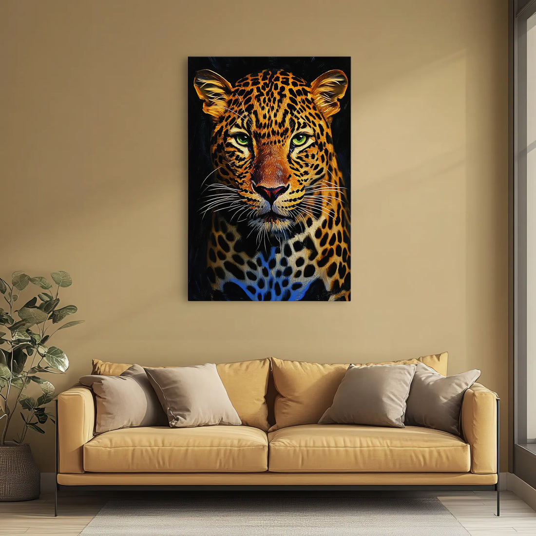 Fierce Leopard in Spotlight Giclée Print 231015 Visual Wall Art AR2:3V Giclée Print