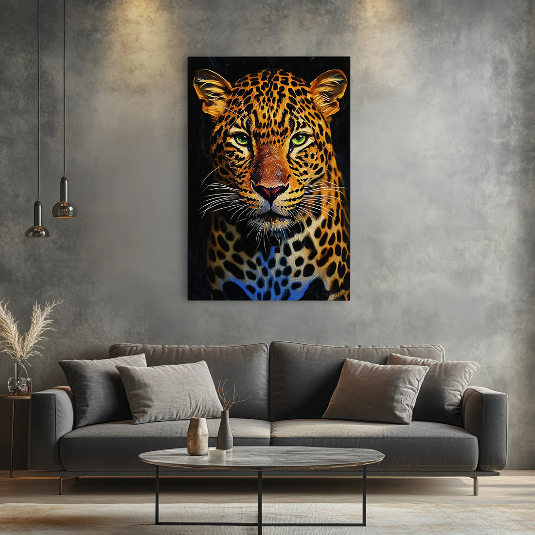 Fierce Leopard in Spotlight Giclée Print 231015 Visual Wall Art AR2:3V Giclée Print