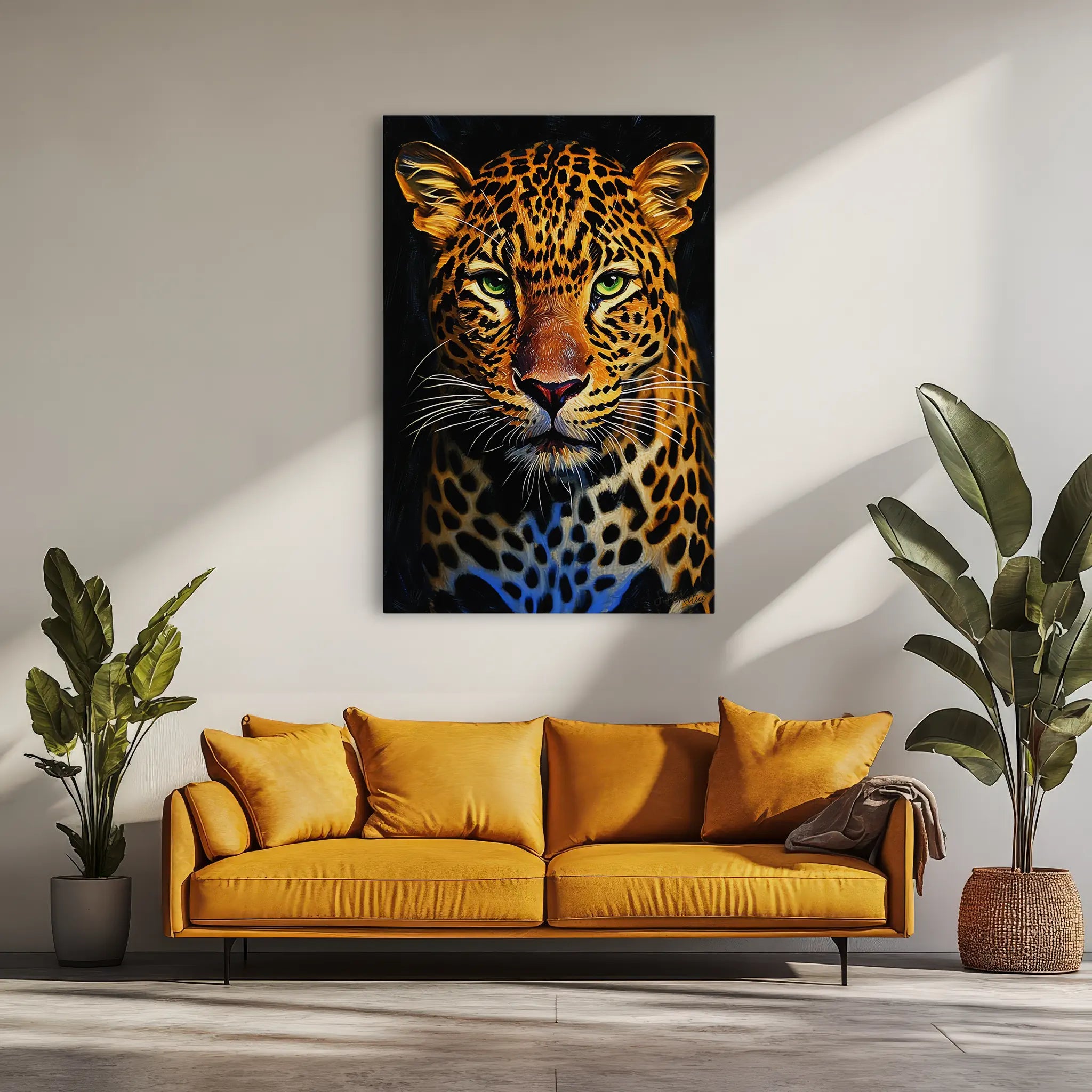 Fierce Leopard in Spotlight Giclée Print 231015 Visual Wall Art AR2:3V Giclée Print