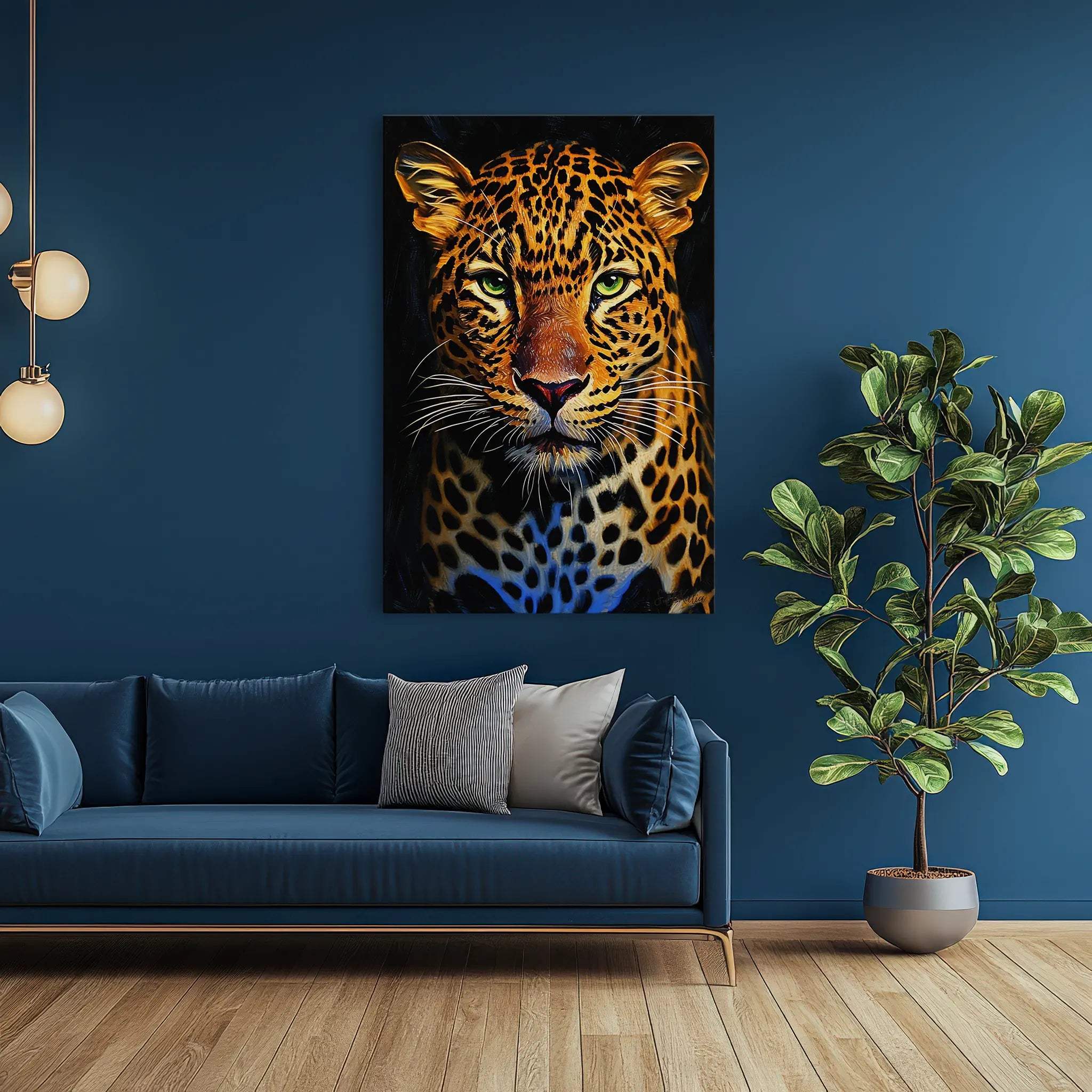 Fierce Leopard in Spotlight Giclée Print 231015 Visual Wall Art AR2:3V Giclée Print