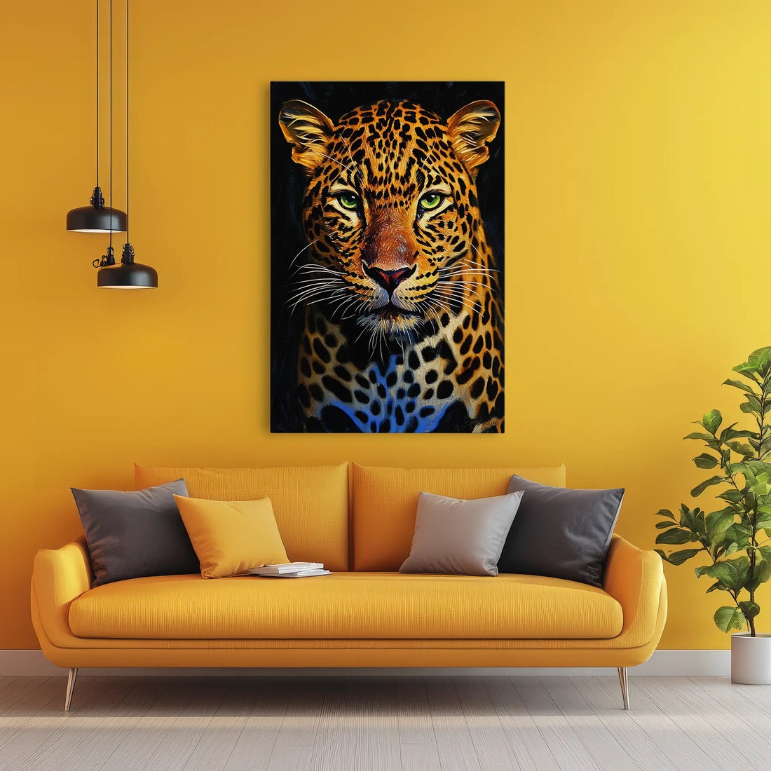 Fierce Leopard in Spotlight Giclée Print 231015 Visual Wall Art AR2:3V Giclée Print