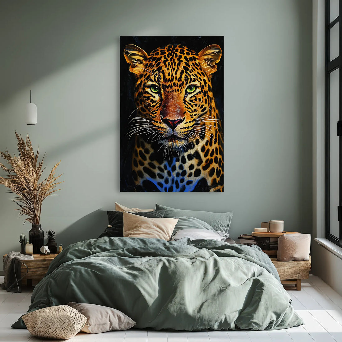 Fierce Leopard in Spotlight Giclée Print 231015 Visual Wall Art AR2:3V Giclée Print