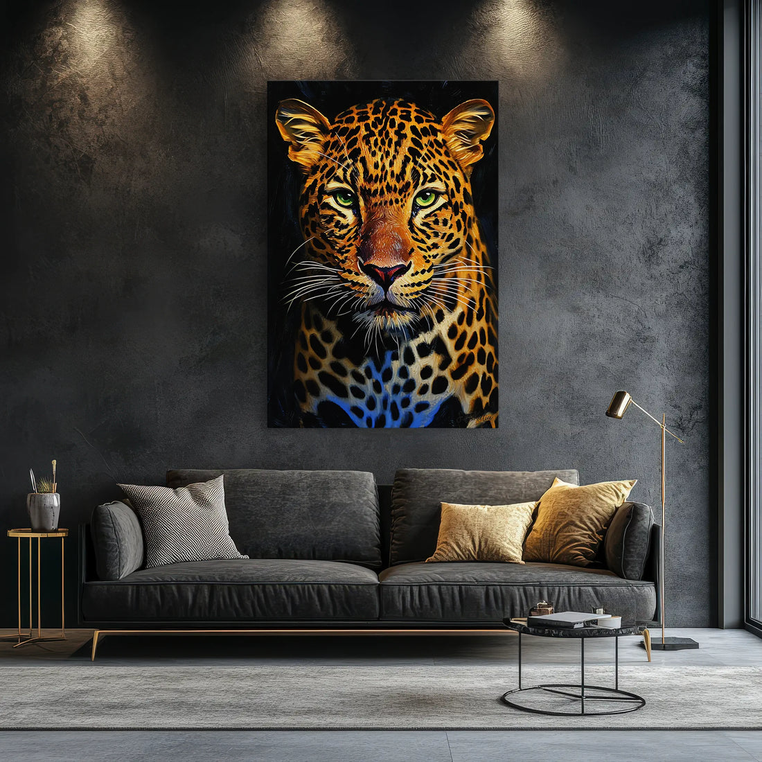 Fierce Leopard in Spotlight Giclée Print 231015 Visual Wall Art AR2:3V Giclée Print