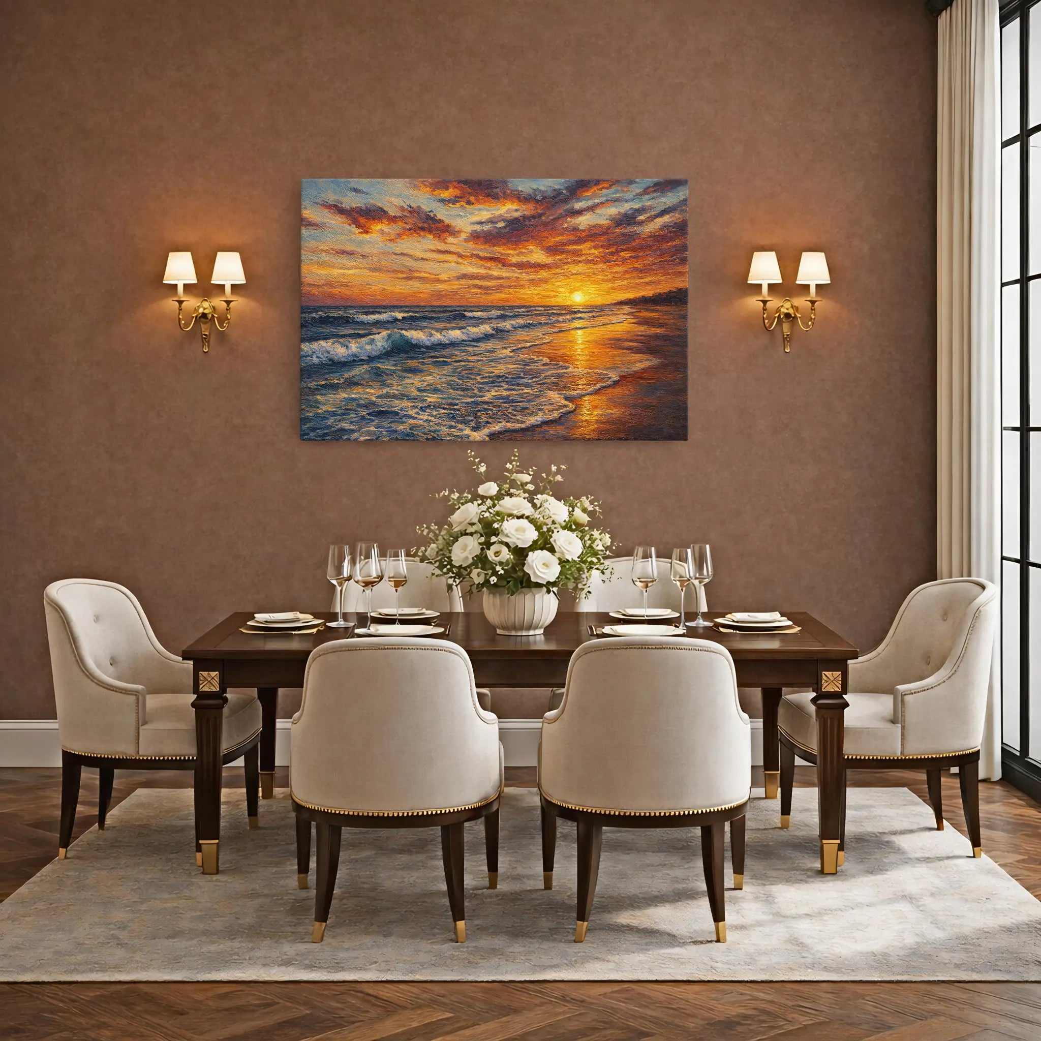 Fiery Beach Sunset Still Life Giclée Print 324002 Visual Wall Art AR3:2H Giclée Print