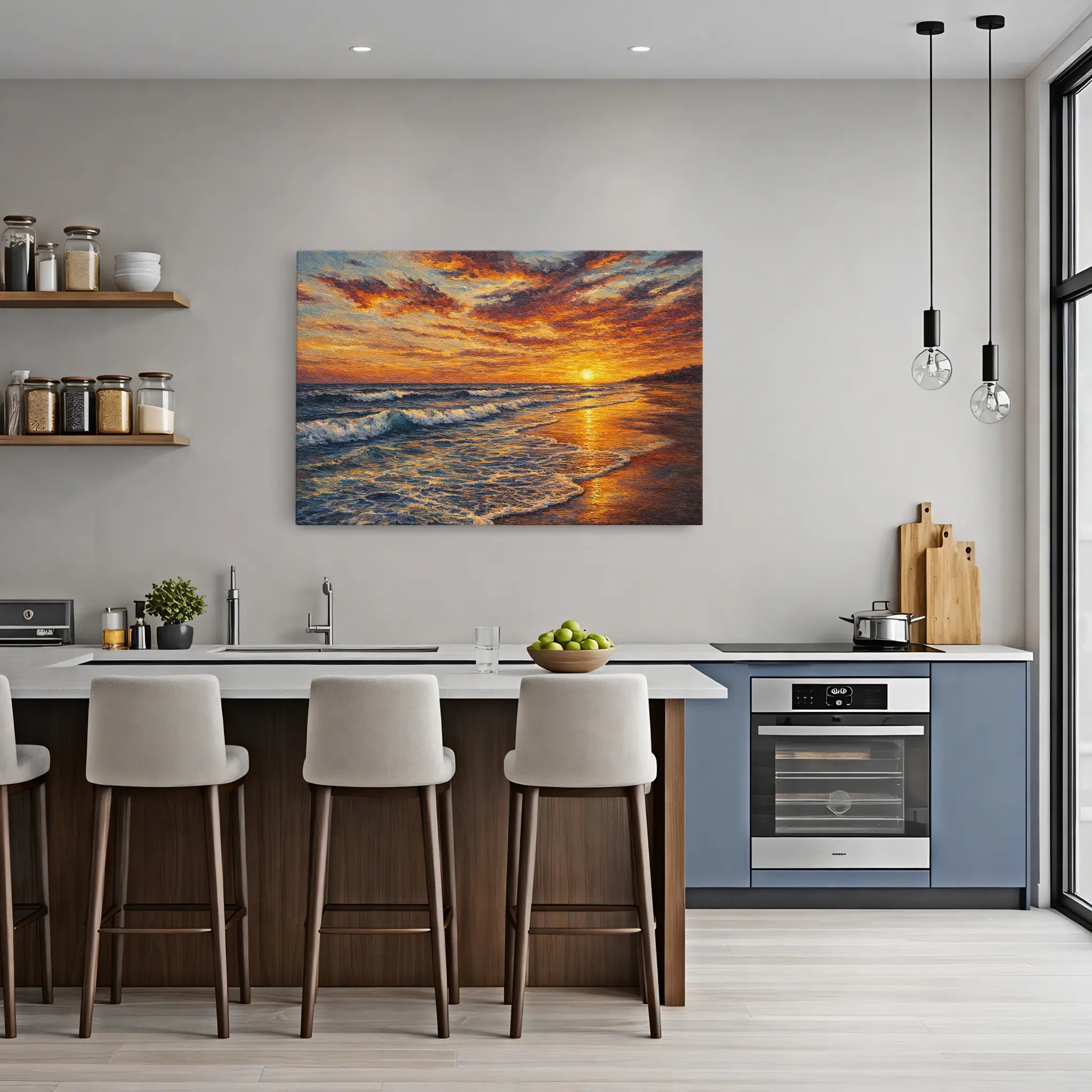 Fiery Beach Sunset Still Life Giclée Print 324002 Visual Wall Art AR3:2H Giclée Print