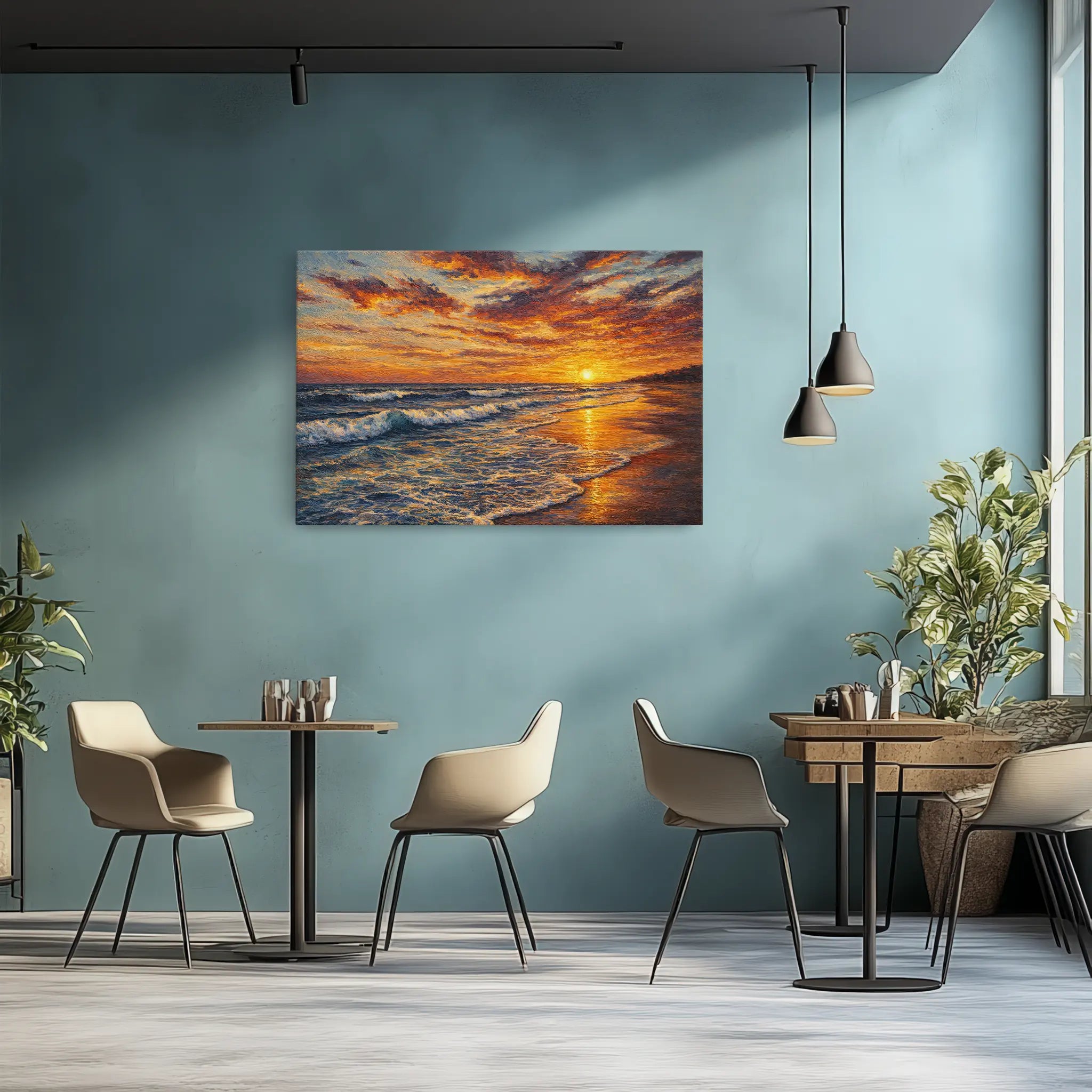 Fiery Beach Sunset Still Life Giclée Print 324002 Visual Wall Art AR3:2H Giclée Print