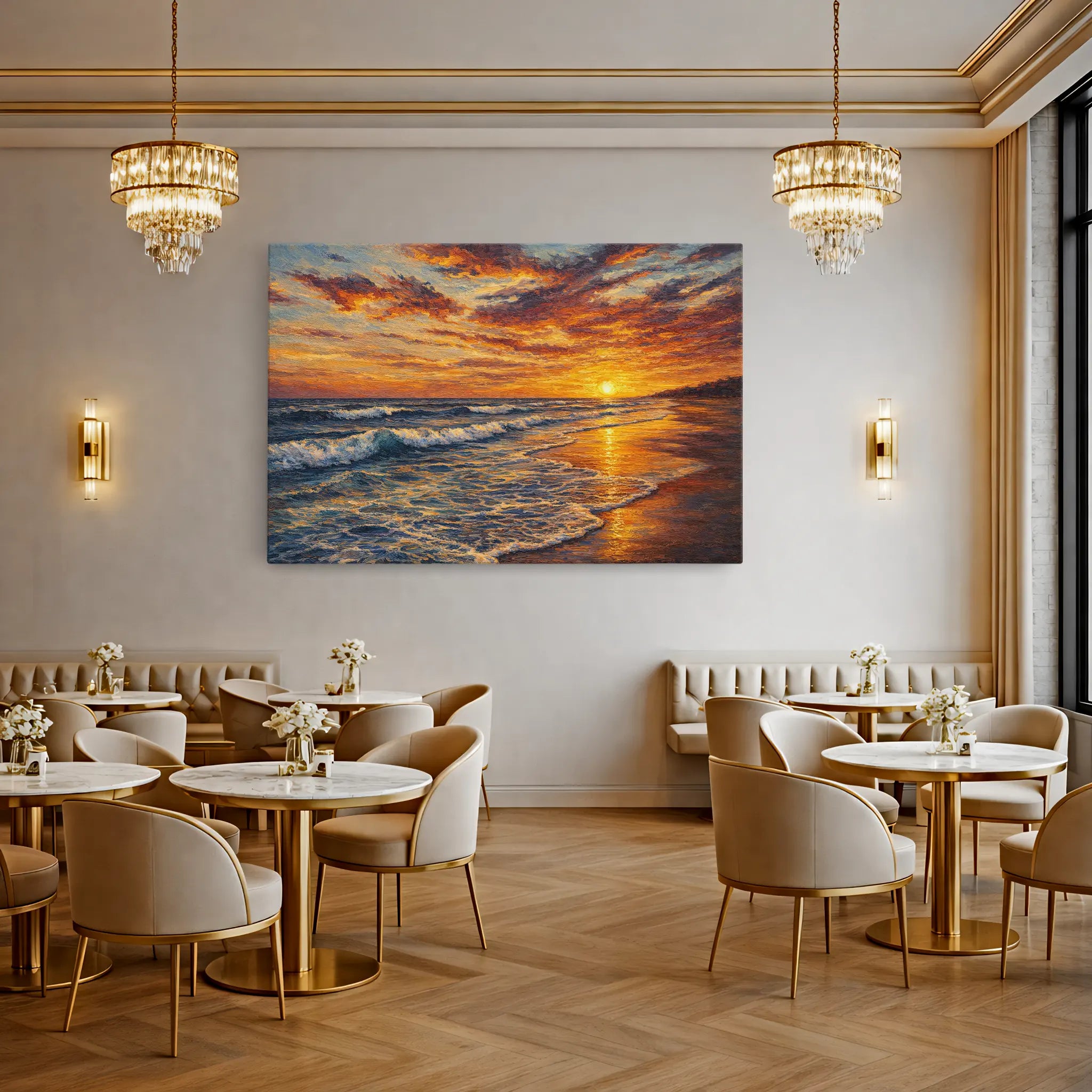 Fiery Beach Sunset Still Life Giclée Print 324002 Visual Wall Art AR3:2H Giclée Print