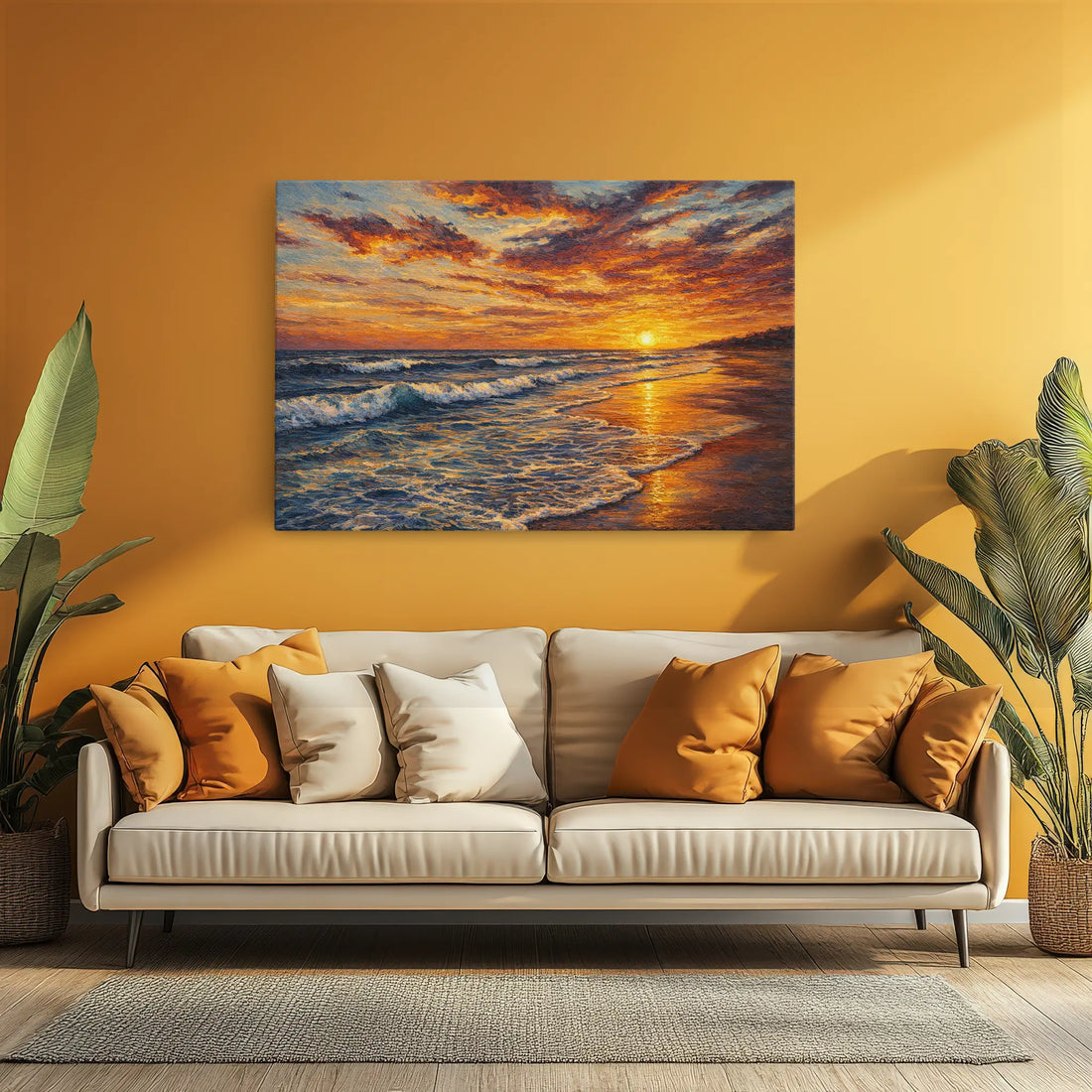 Fiery Beach Sunset Still Life Giclée Print 324002 Visual Wall Art AR3:2H Giclée Print