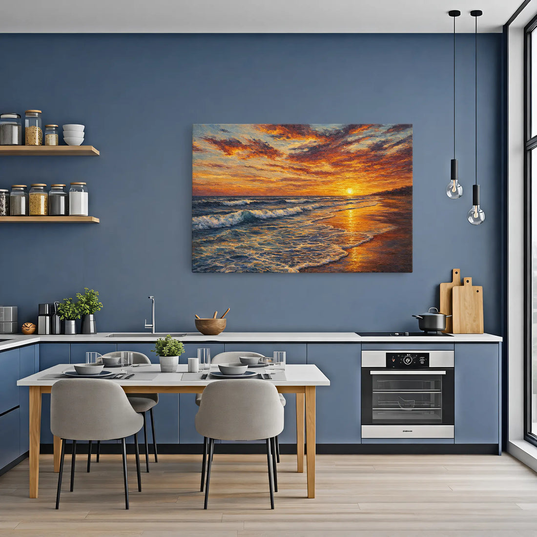 Fiery Beach Sunset Still Life Giclée Print 324002 Visual Wall Art AR3:2H Giclée Print