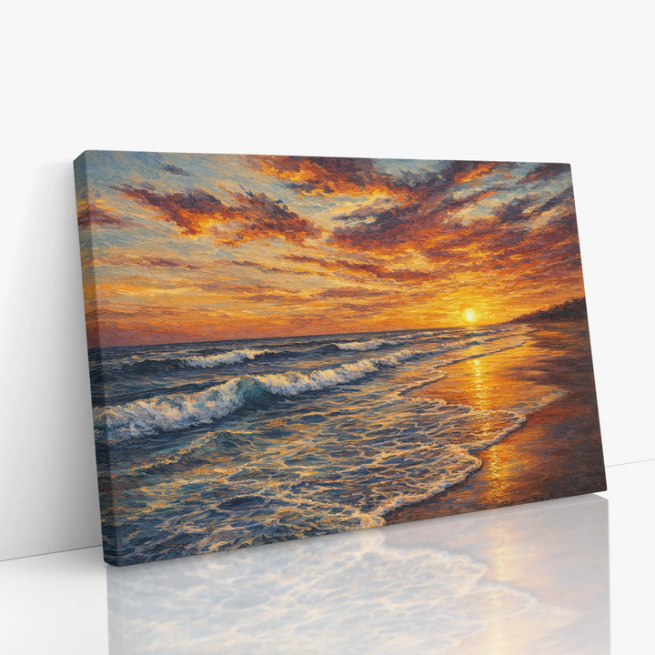 Fiery Beach Sunset Still Life Giclée Print 324002 Visual Wall Art AR3:2H Giclée Print