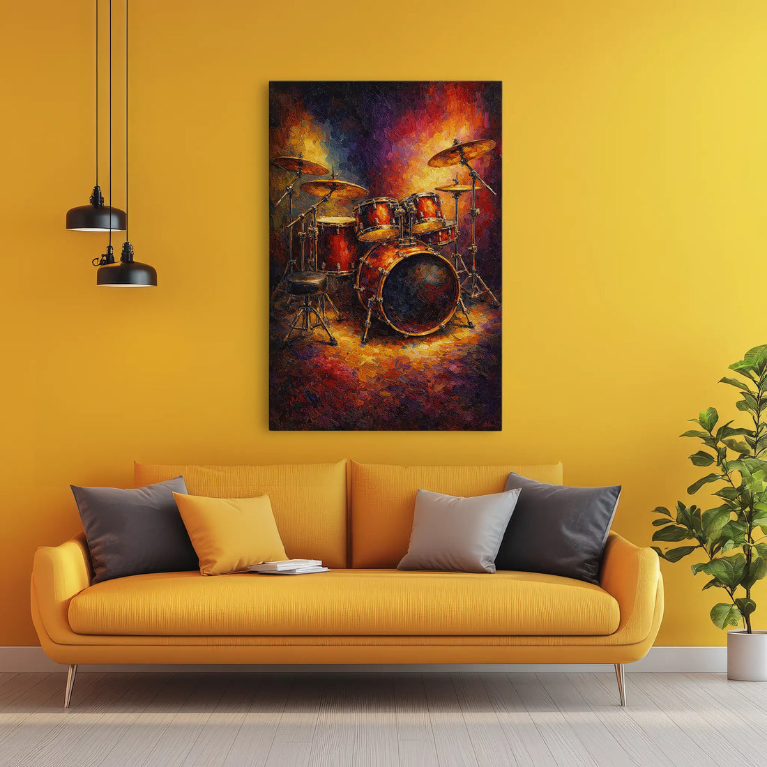 Fiery Drum Kit Giclée Print 235006 Visual Wall Art AR2:3V Giclée Print