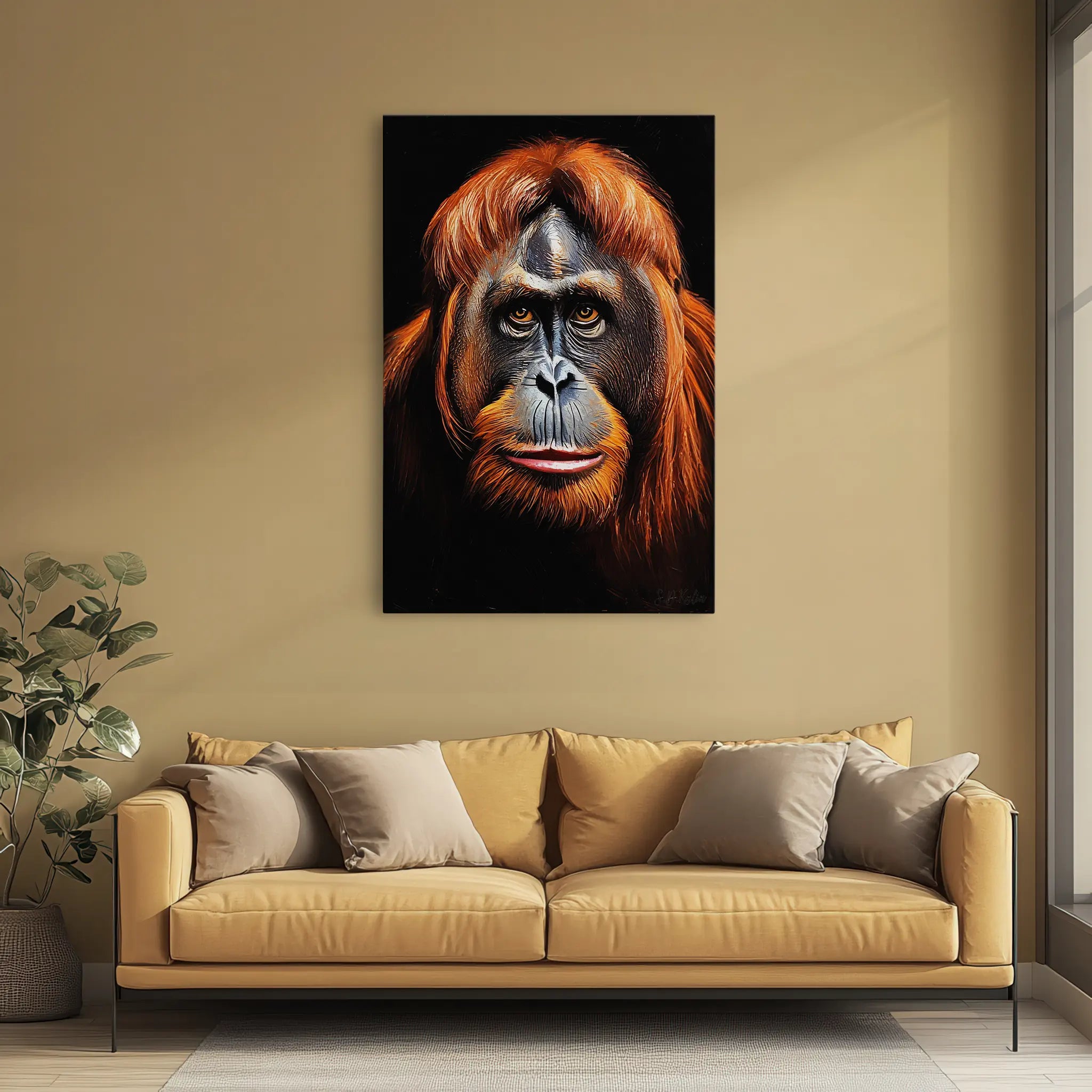 Flame-Haired Orangutan Close-Up Giclée Print 231016 Visual Wall Art AR2:3V Giclée Print