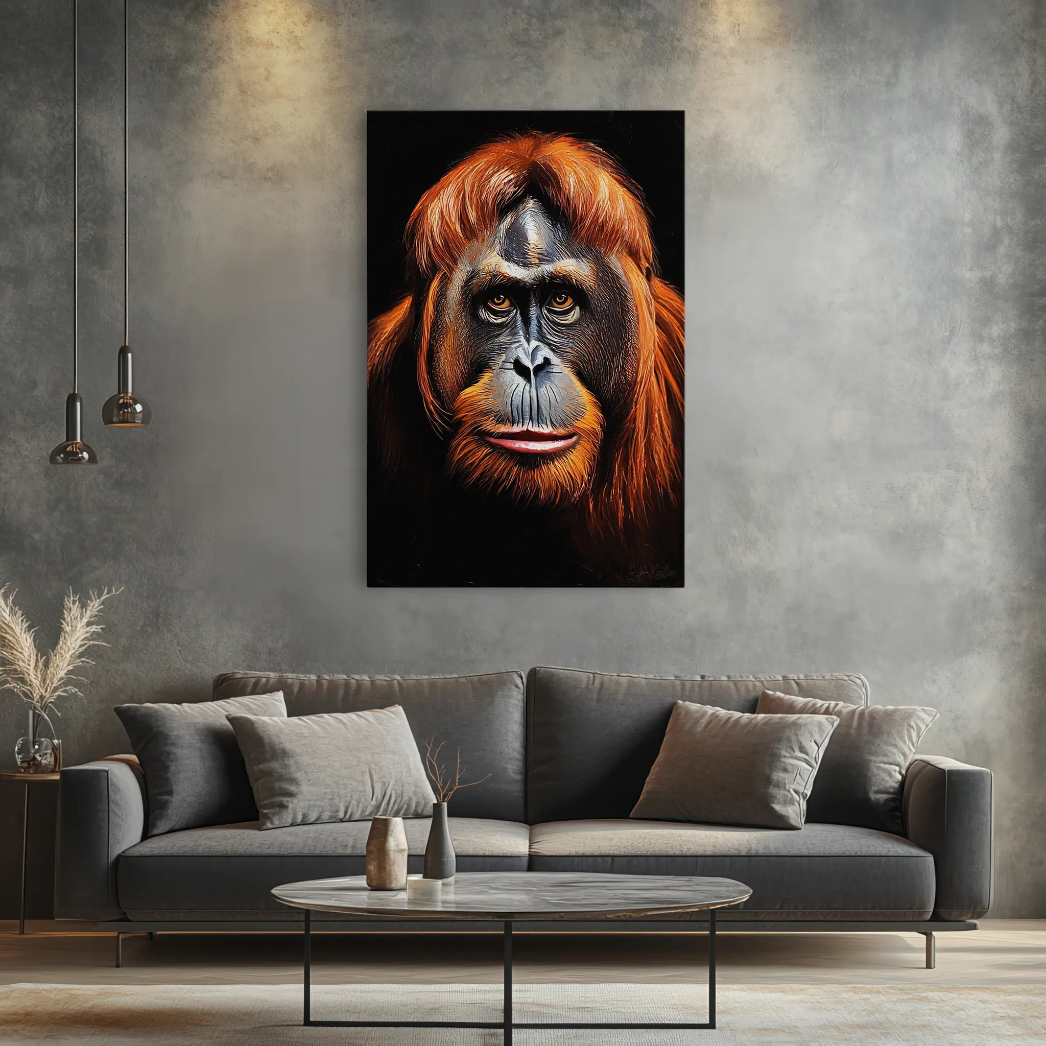 Flame-Haired Orangutan Close-Up Giclée Print 231016 Visual Wall Art AR2:3V Giclée Print