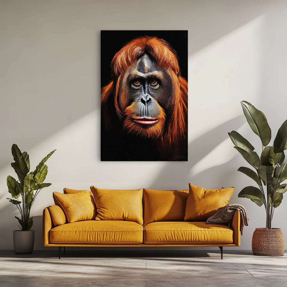 Flame-Haired Orangutan Close-Up Giclée Print 231016 Visual Wall Art AR2:3V Giclée Print