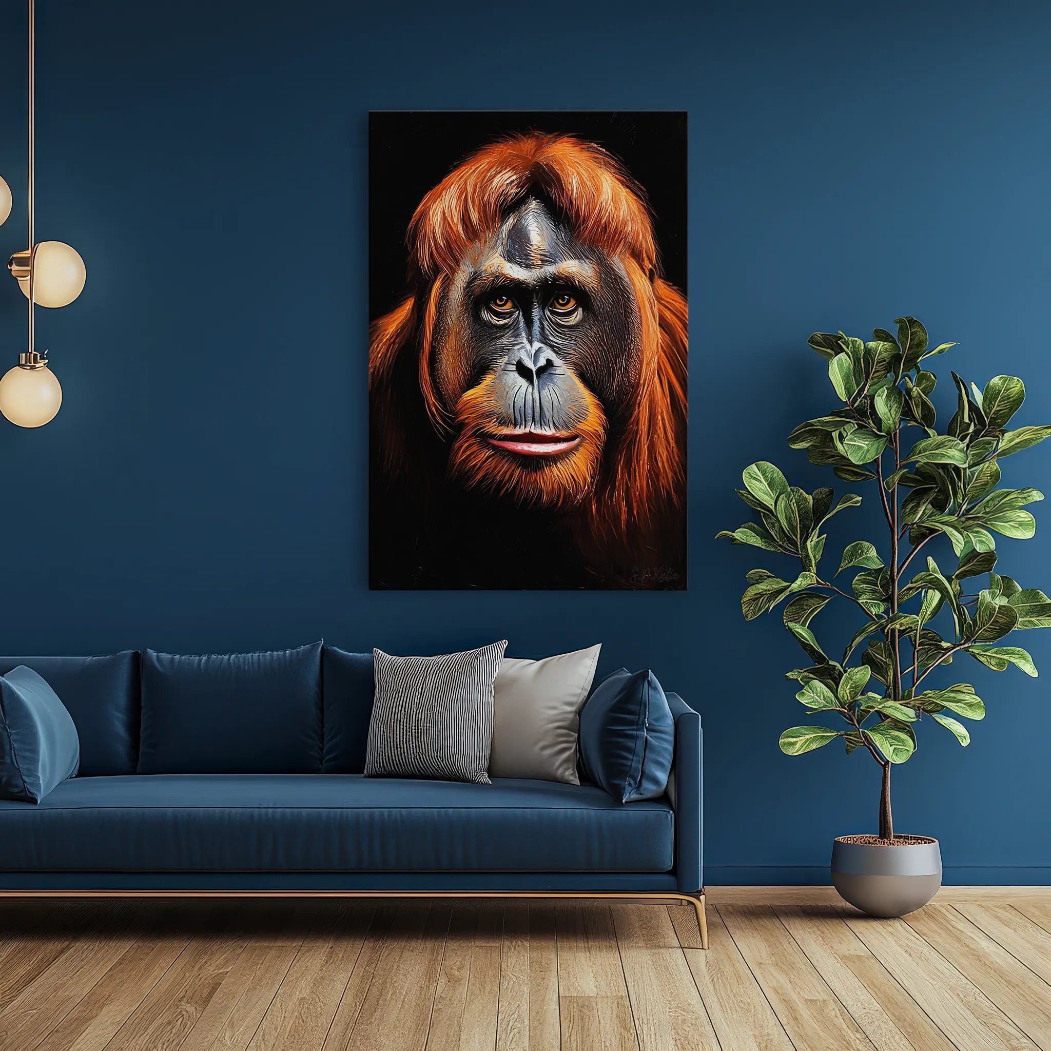 Flame-Haired Orangutan Close-Up Giclée Print 231016 Visual Wall Art AR2:3V Giclée Print