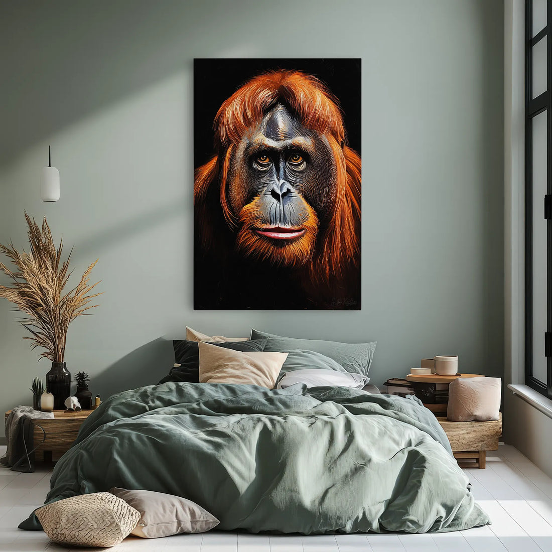 Flame-Haired Orangutan Close-Up Giclée Print 231016 Visual Wall Art AR2:3V Giclée Print