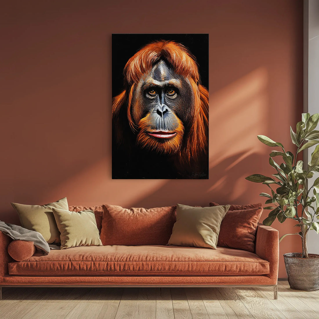 Flame-Haired Orangutan Close-Up Giclée Print 231016 Visual Wall Art AR2:3V Giclée Print
