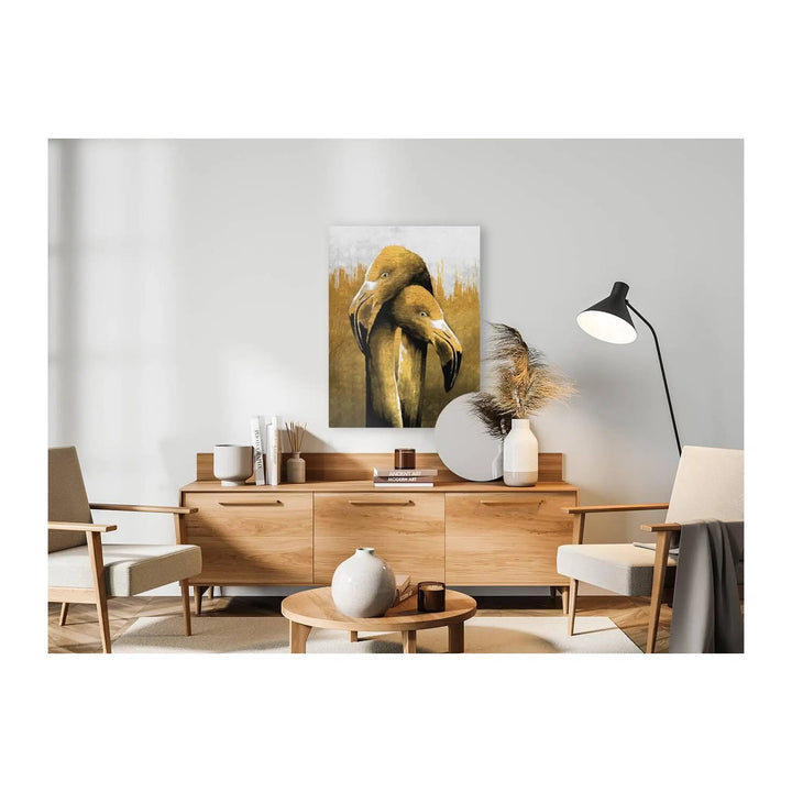 Flamingos Gold Giclée Print 34905 Visual Wall Art