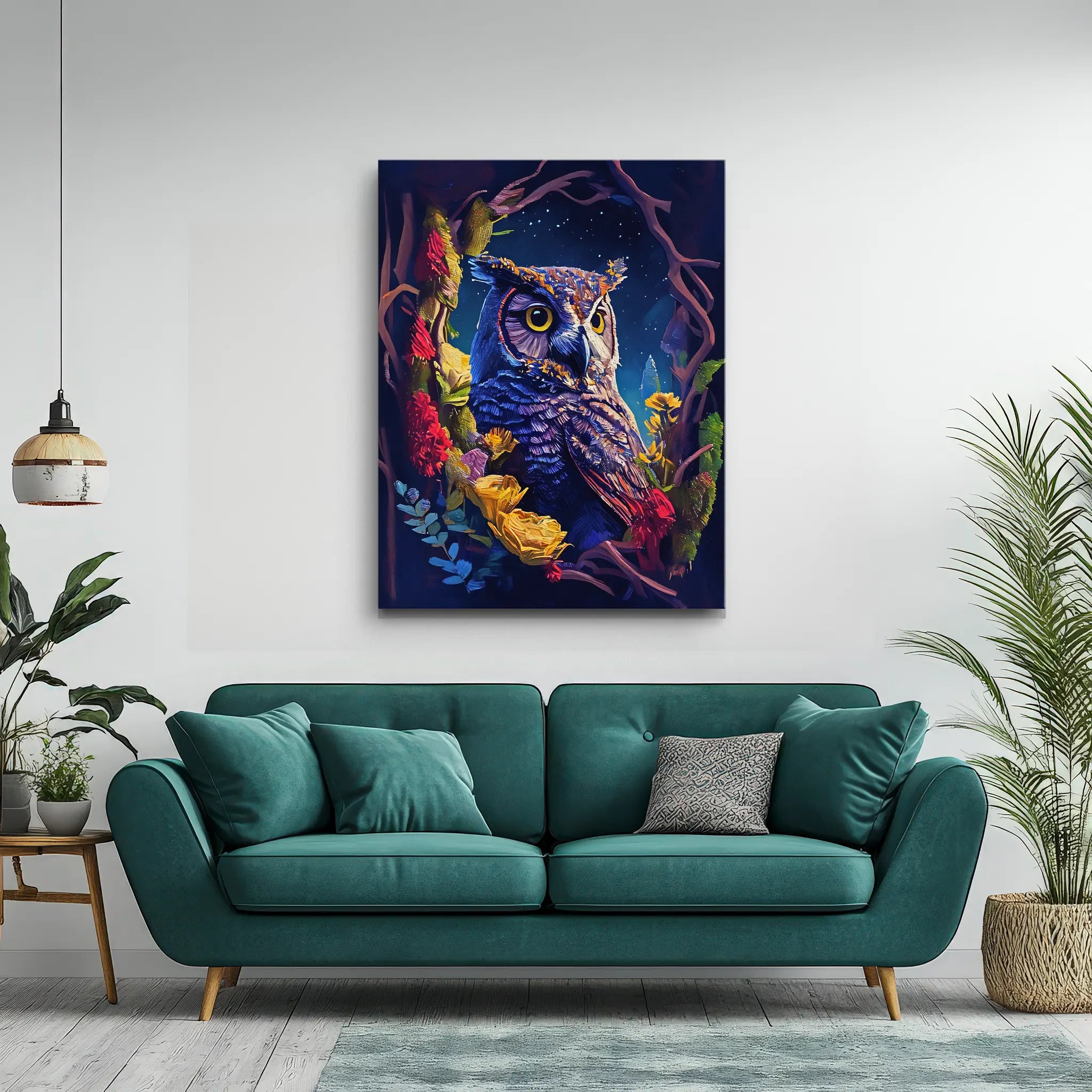 Floral Nightwatcher Owl Giclée Print 454619 Visual Wall Art AR3:4V-AR4:5V Giclée Print