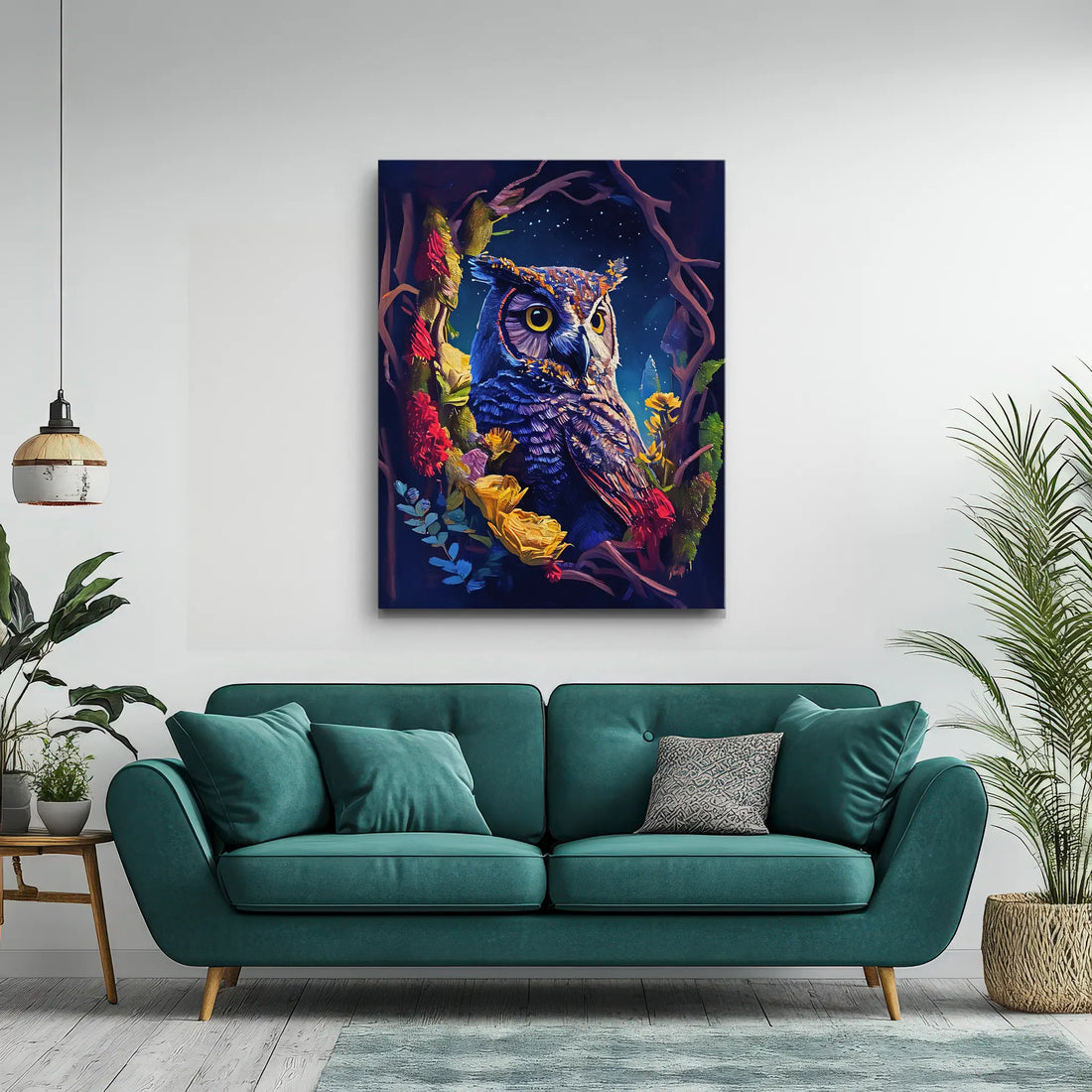 Floral Nightwatcher Owl Giclée Print 454619 Visual Wall Art AR3:4V-AR4:5V Giclée Print
