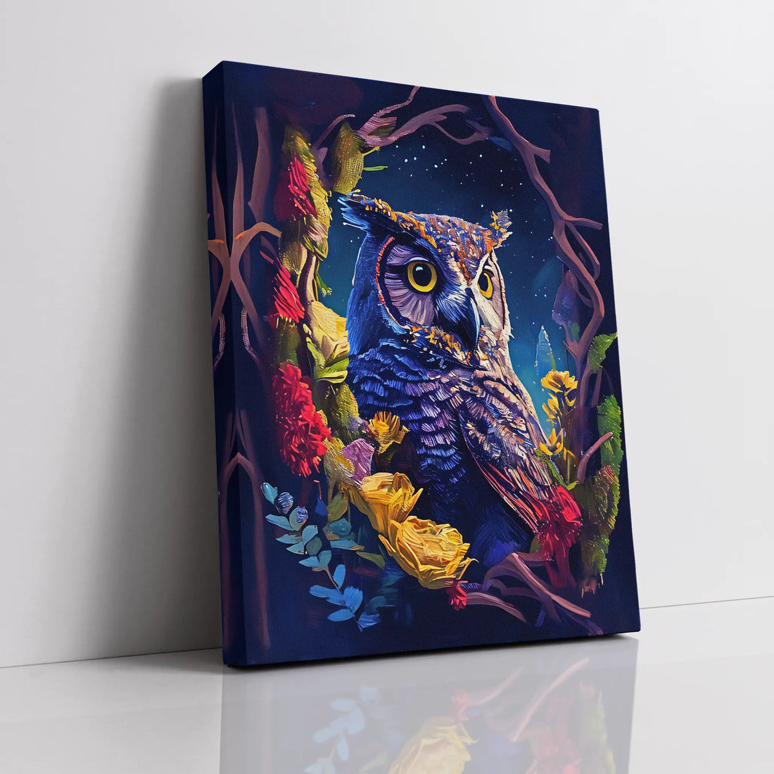 Floral Nightwatcher Owl Giclée Print 454619 Visual Wall Art AR3:4V-AR4:5V Giclée Print