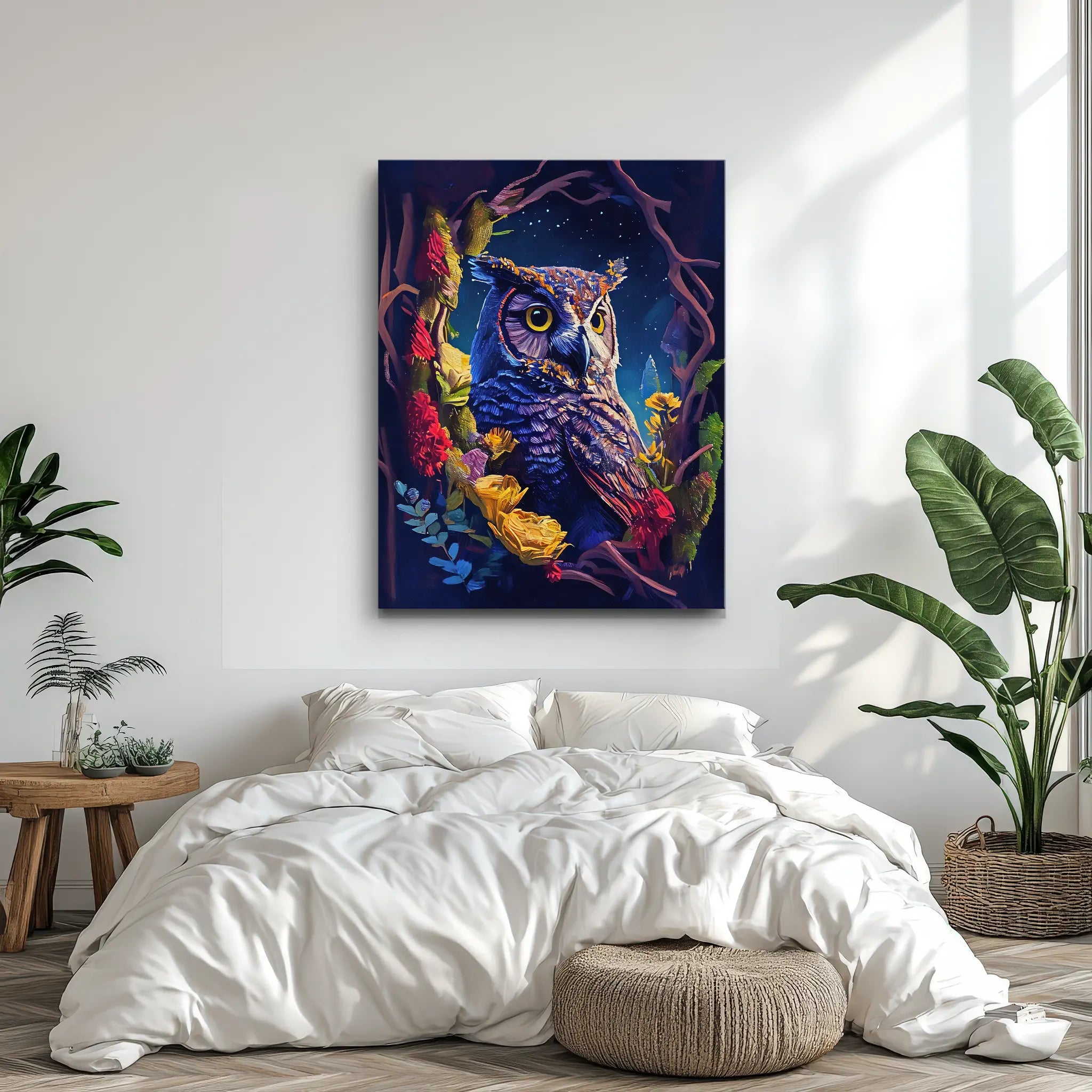 Floral Nightwatcher Owl Giclée Print 454619 Visual Wall Art AR3:4V-AR4:5V Giclée Print