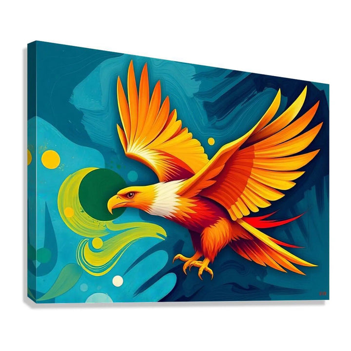 Flying Gold Eagle Giclée Print 43601 Giclée Stretched Canvas Print Visual Wall Art