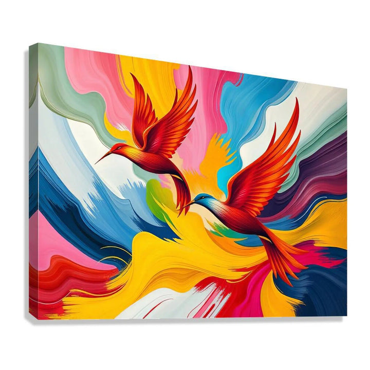 Flying Hummingbirds Giclée Print 43700 Giclée Stretched Canvas Print Visual Wall Art