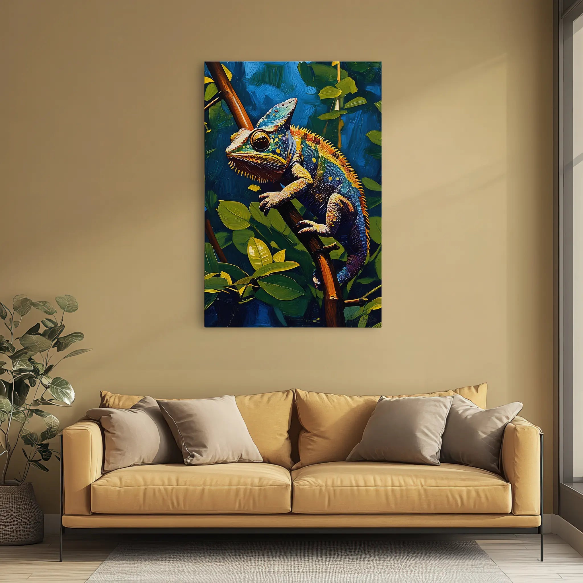 Forest Prism Chameleon Among Leaves Giclée Print 231077 Visual Wall Art AR2:3V Giclée Print