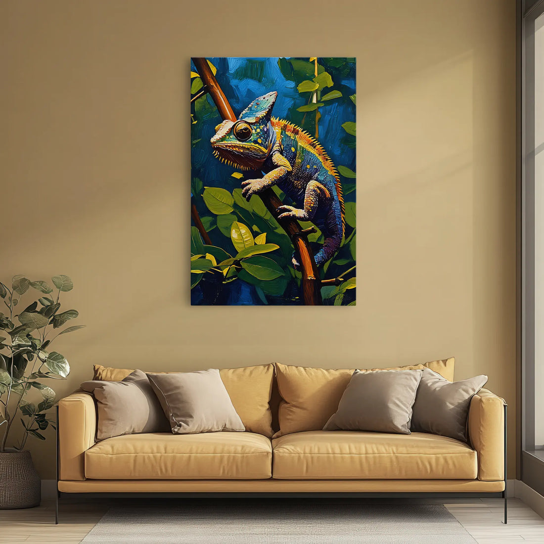 Forest Prism Chameleon Among Leaves Giclée Print 231077 Visual Wall Art AR2:3V Giclée Print
