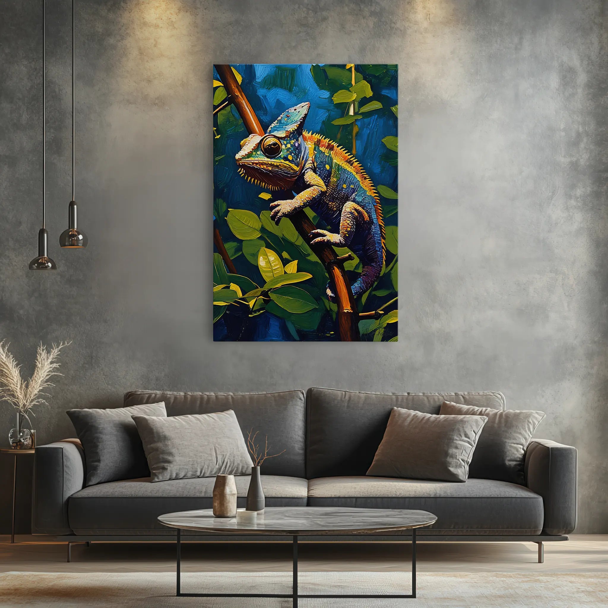 Forest Prism Chameleon Among Leaves Giclée Print 231077 Visual Wall Art AR2:3V Giclée Print
