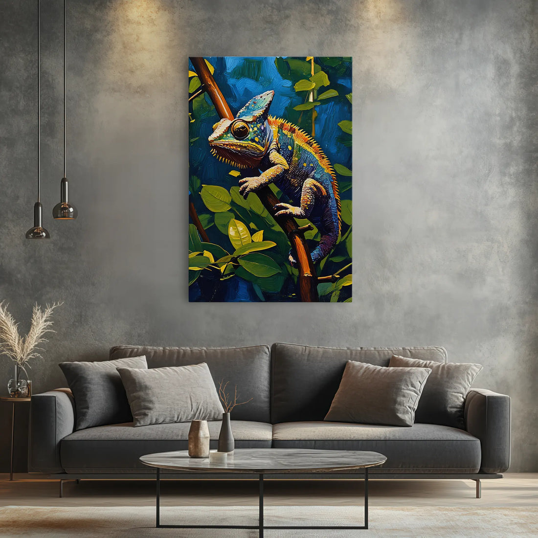 Forest Prism Chameleon Among Leaves Giclée Print 231077 Visual Wall Art AR2:3V Giclée Print