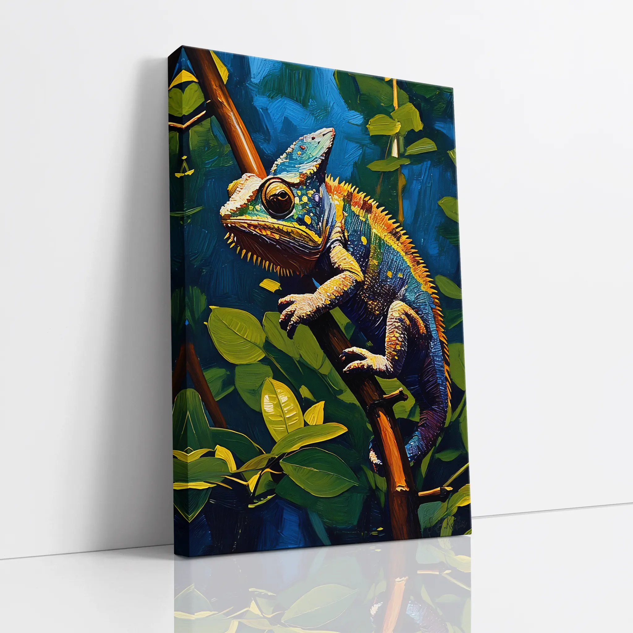Forest Prism Chameleon Among Leaves Giclée Print 231077 Visual Wall Art AR2:3V Giclée Print