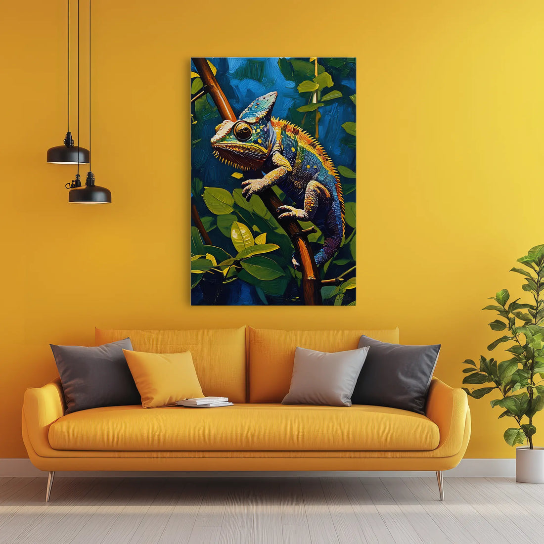 Forest Prism Chameleon Among Leaves Giclée Print 231077 Visual Wall Art AR2:3V Giclée Print