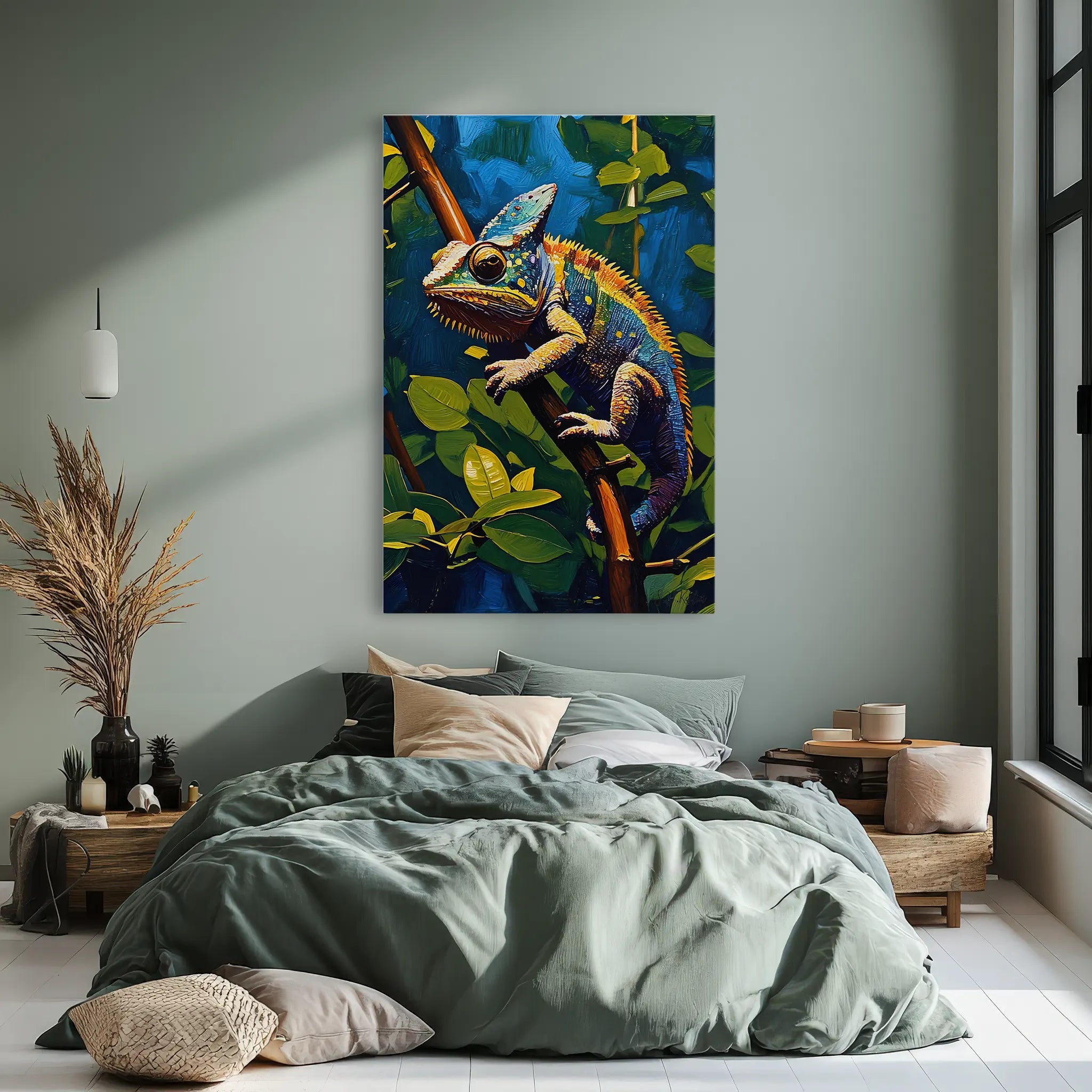 Forest Prism Chameleon Among Leaves Giclée Print 231077 Visual Wall Art AR2:3V Giclée Print