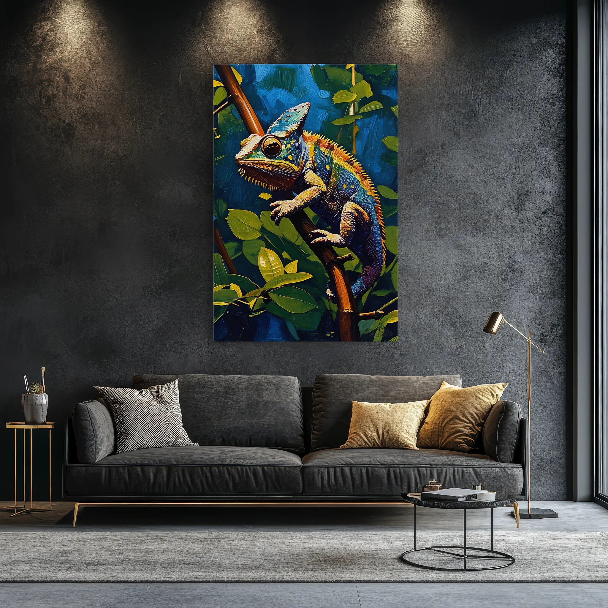 Forest Prism Chameleon Among Leaves Giclée Print 231077 Visual Wall Art AR2:3V Giclée Print